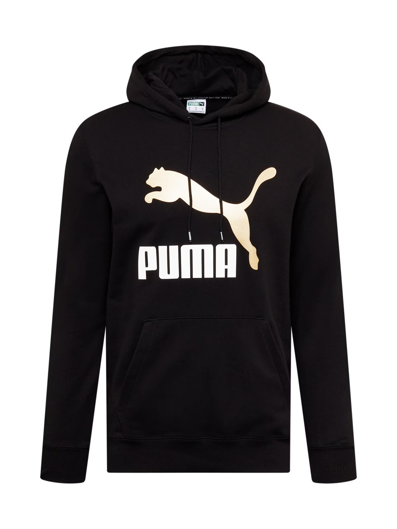 PUMA Bluză de molton negru / alb - Pled.ro