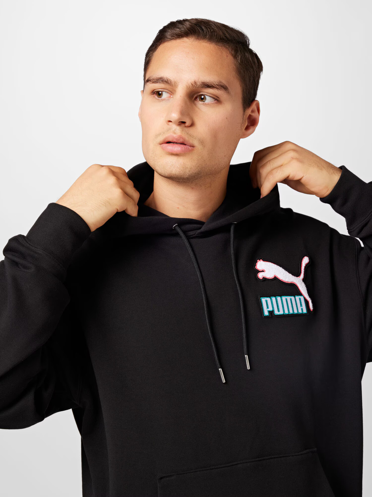 PUMA Bluză de molton roz / negru / alb - Pled.ro