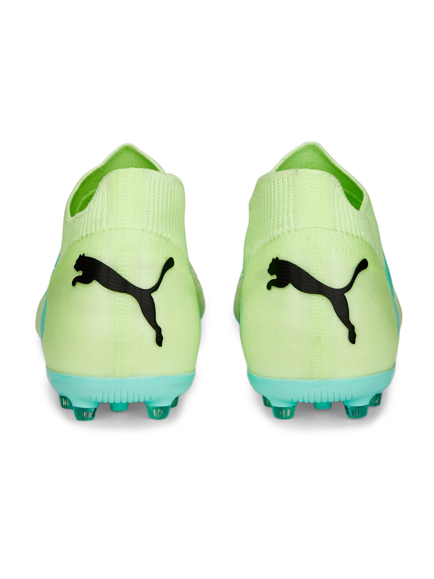 PUMA Ghete de fotbal 'Future Match' albastru deschis / verde limetă / negru - Pled.ro