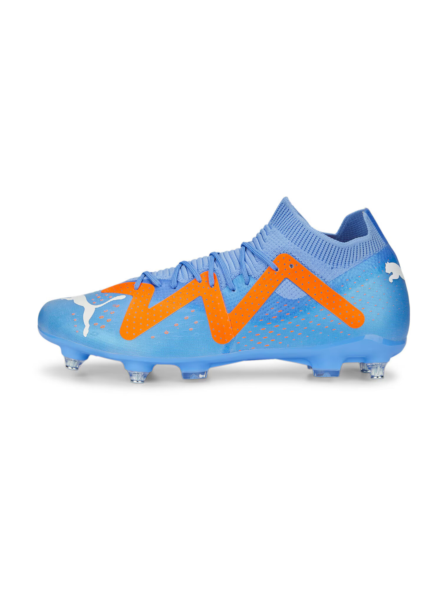 PUMA Ghete de fotbal 'FUTURE MATCH' turcoaz / portocaliu neon / alb - Pled.ro