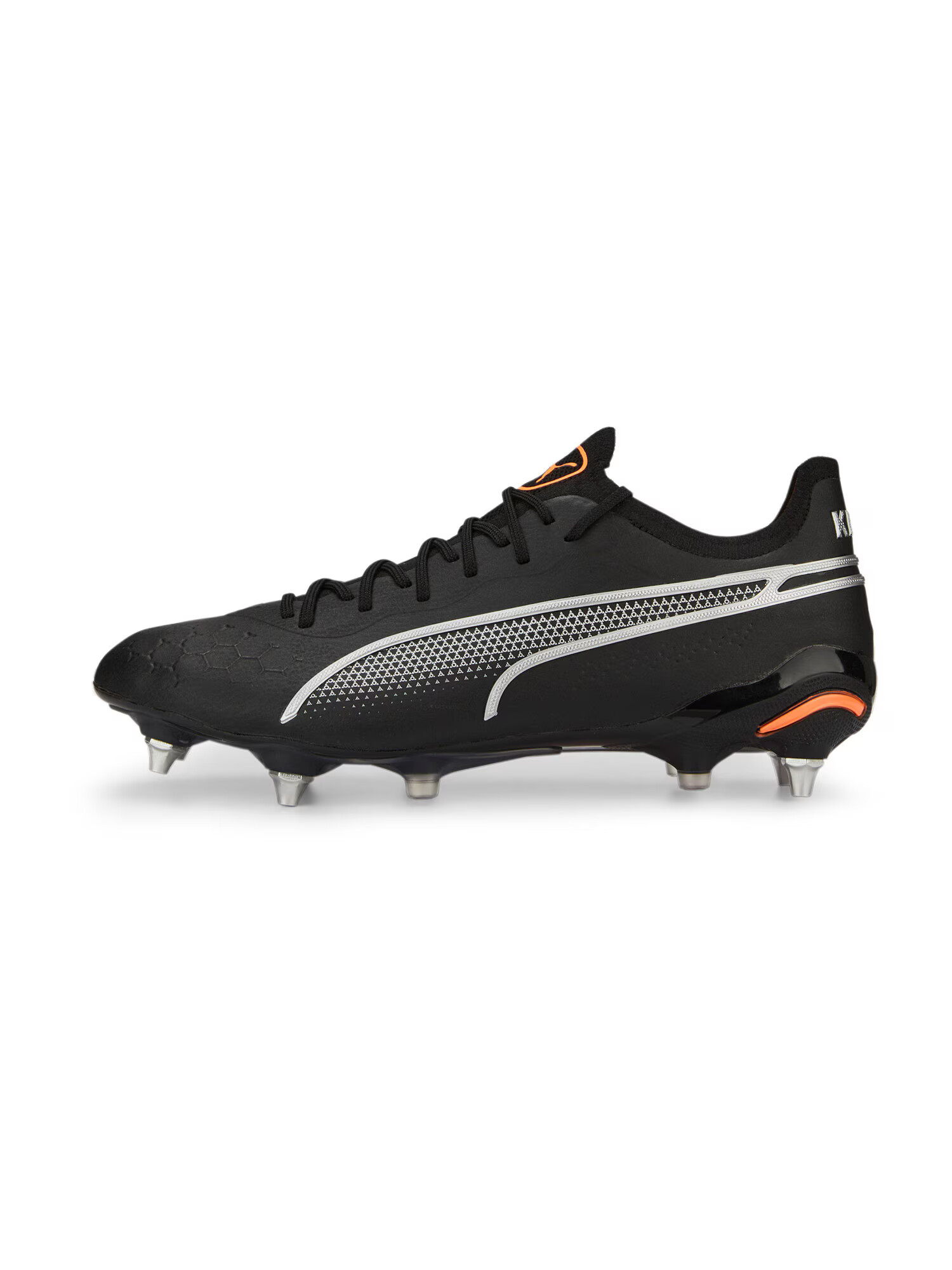 PUMA Ghete de fotbal 'KING ULTIMATE' gri deschis / portocaliu / negru - Pled.ro