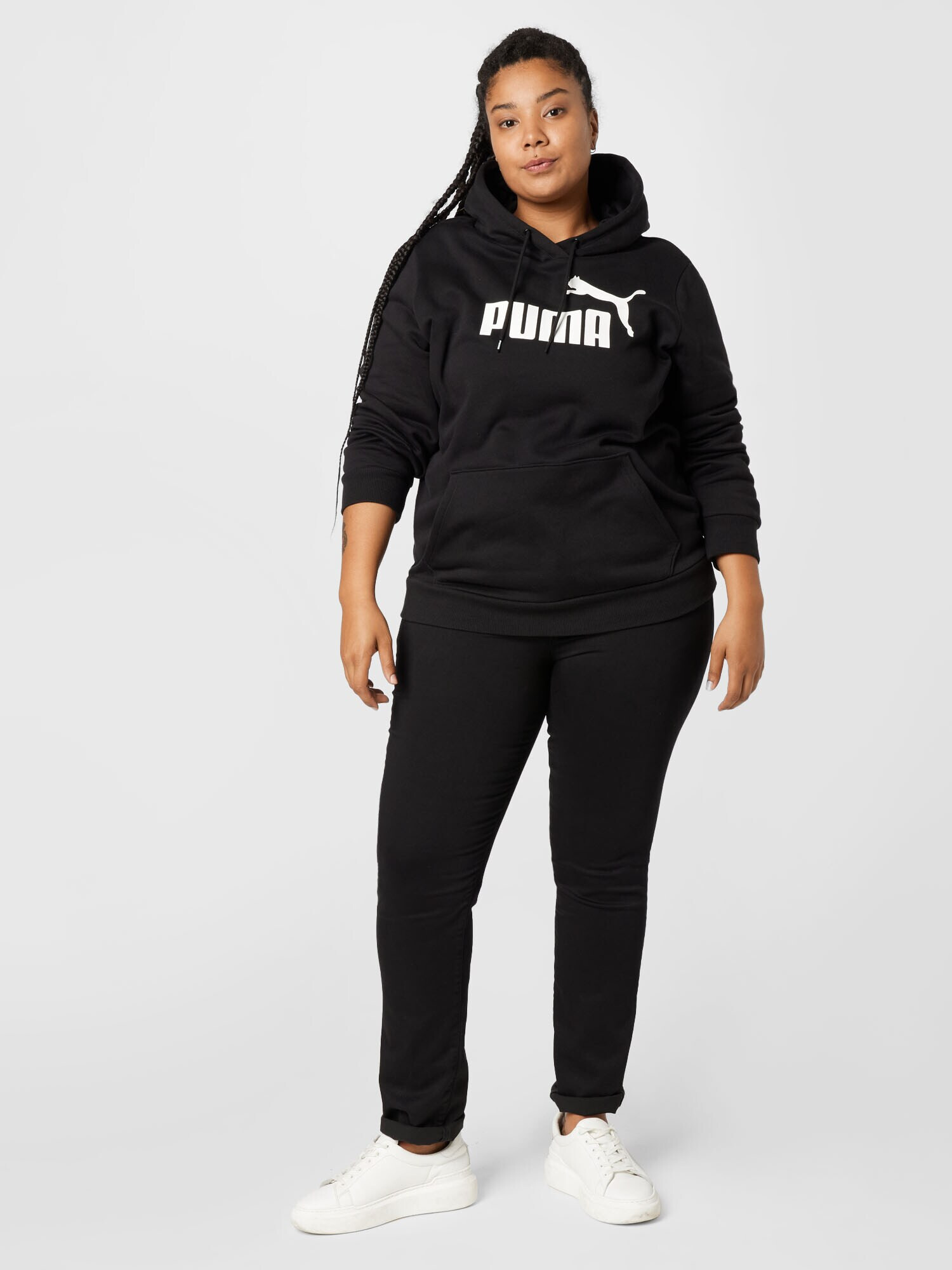 PUMA Hanorac sport negru / alb - Pled.ro