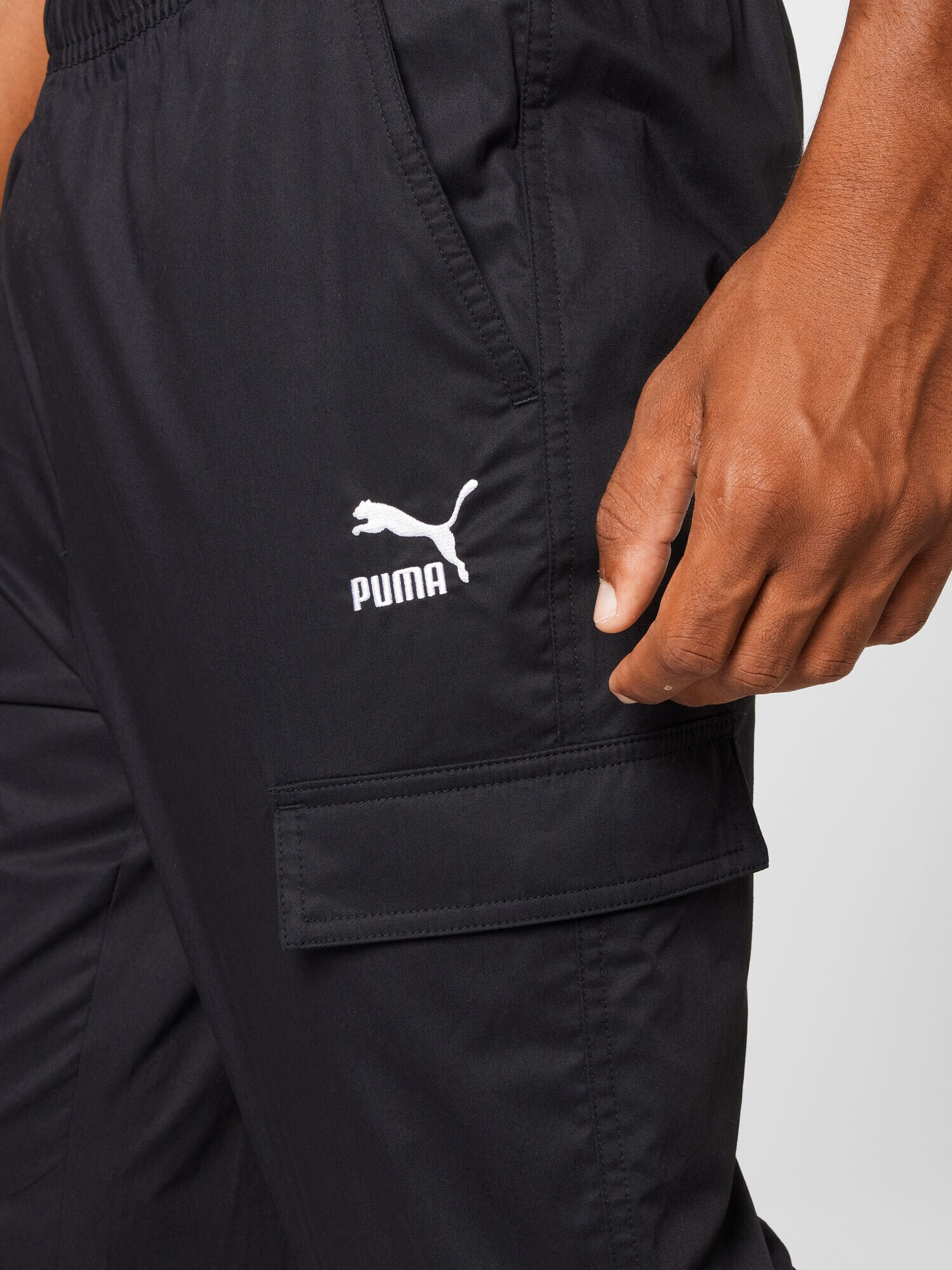 PUMA Pantaloni sport negru / alb - Pled.ro