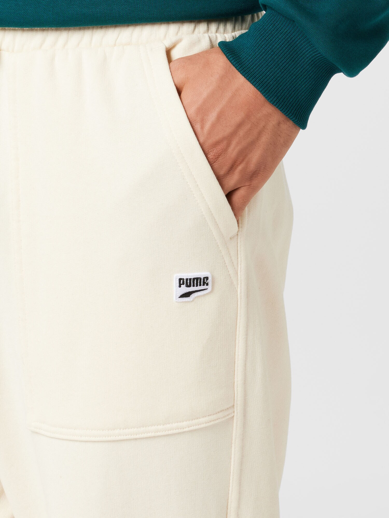 PUMA Pantaloni 'Downtown' crem / negru / alb - Pled.ro