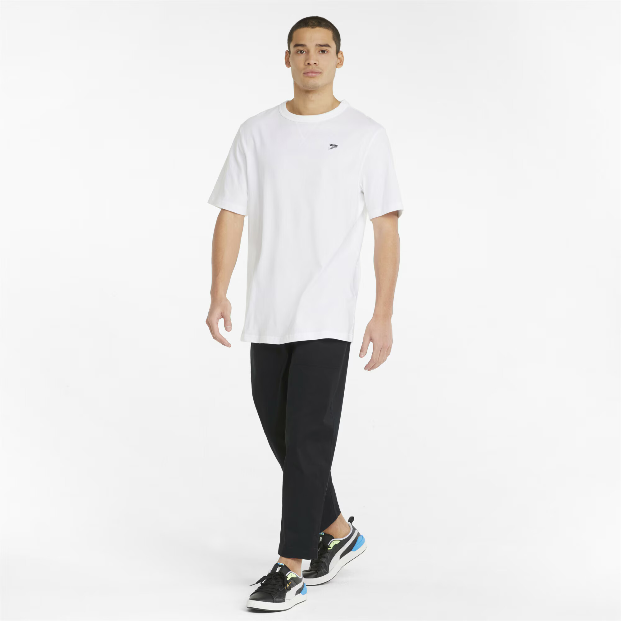 PUMA Pantaloni 'Downtown' negru / alb - Pled.ro