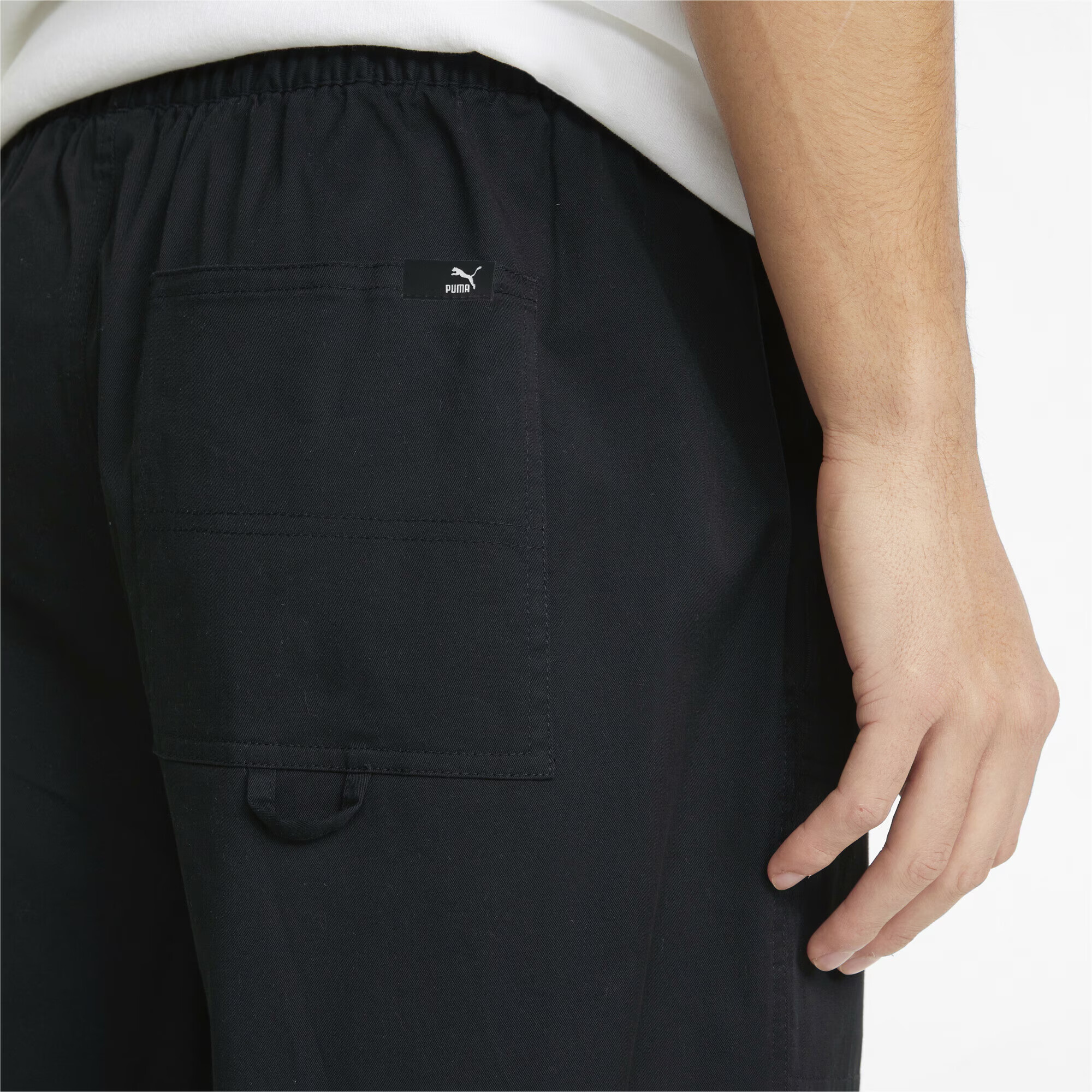 PUMA Pantaloni 'Downtown' negru / alb - Pled.ro