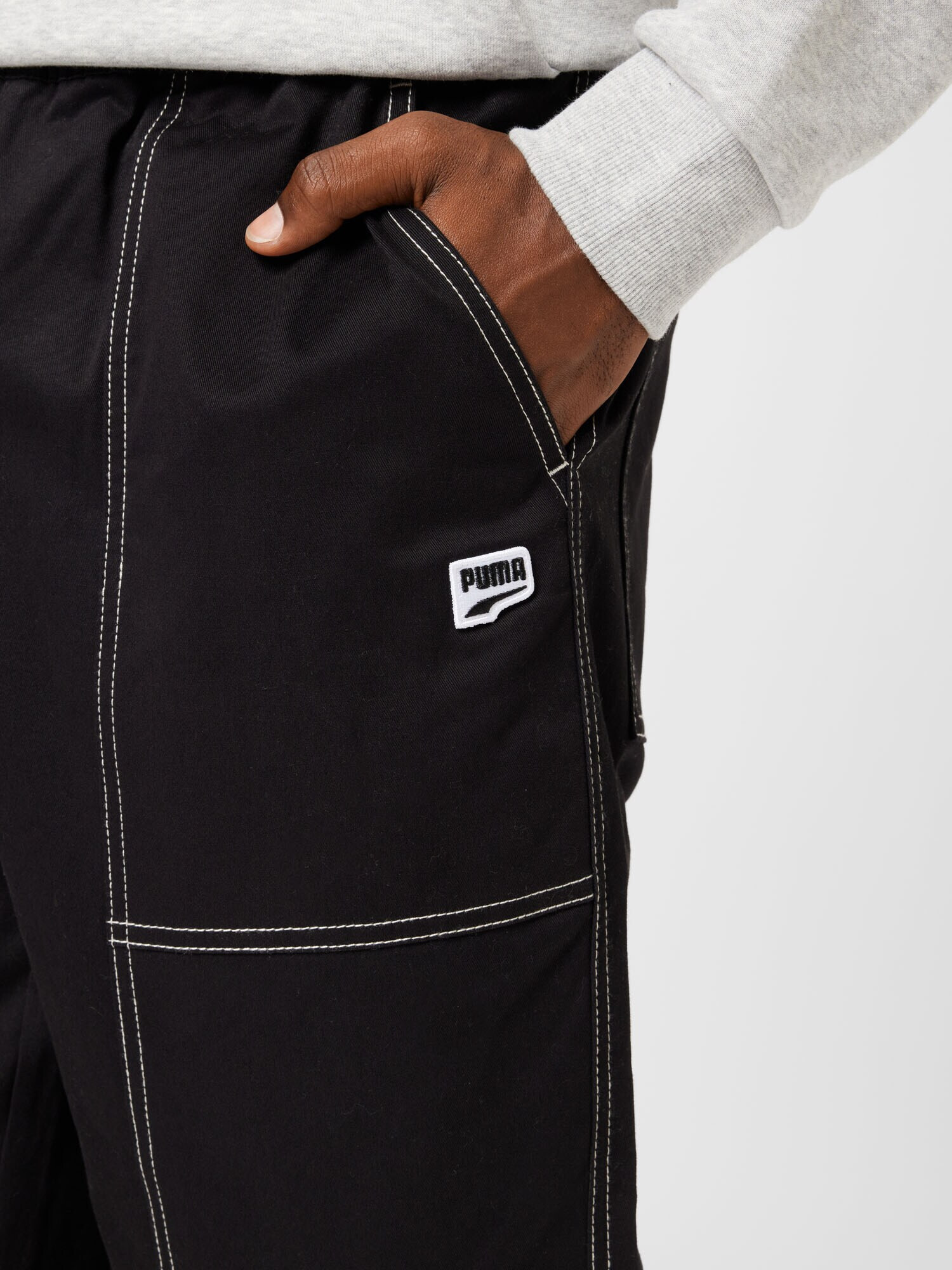 PUMA Pantaloni 'Downtown' negru / alb - Pled.ro