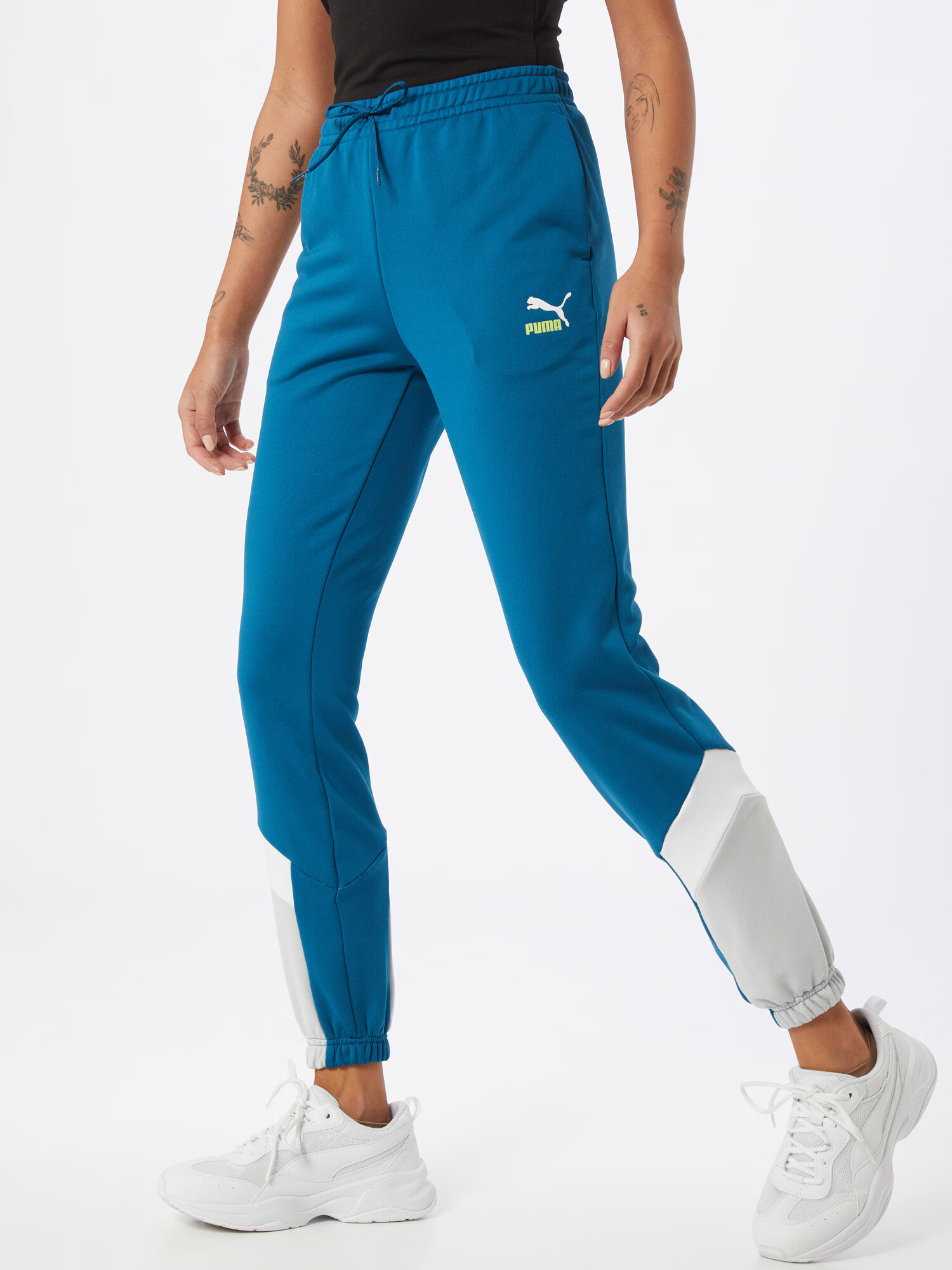 PUMA Pantaloni sport albastru / alb - Pled.ro