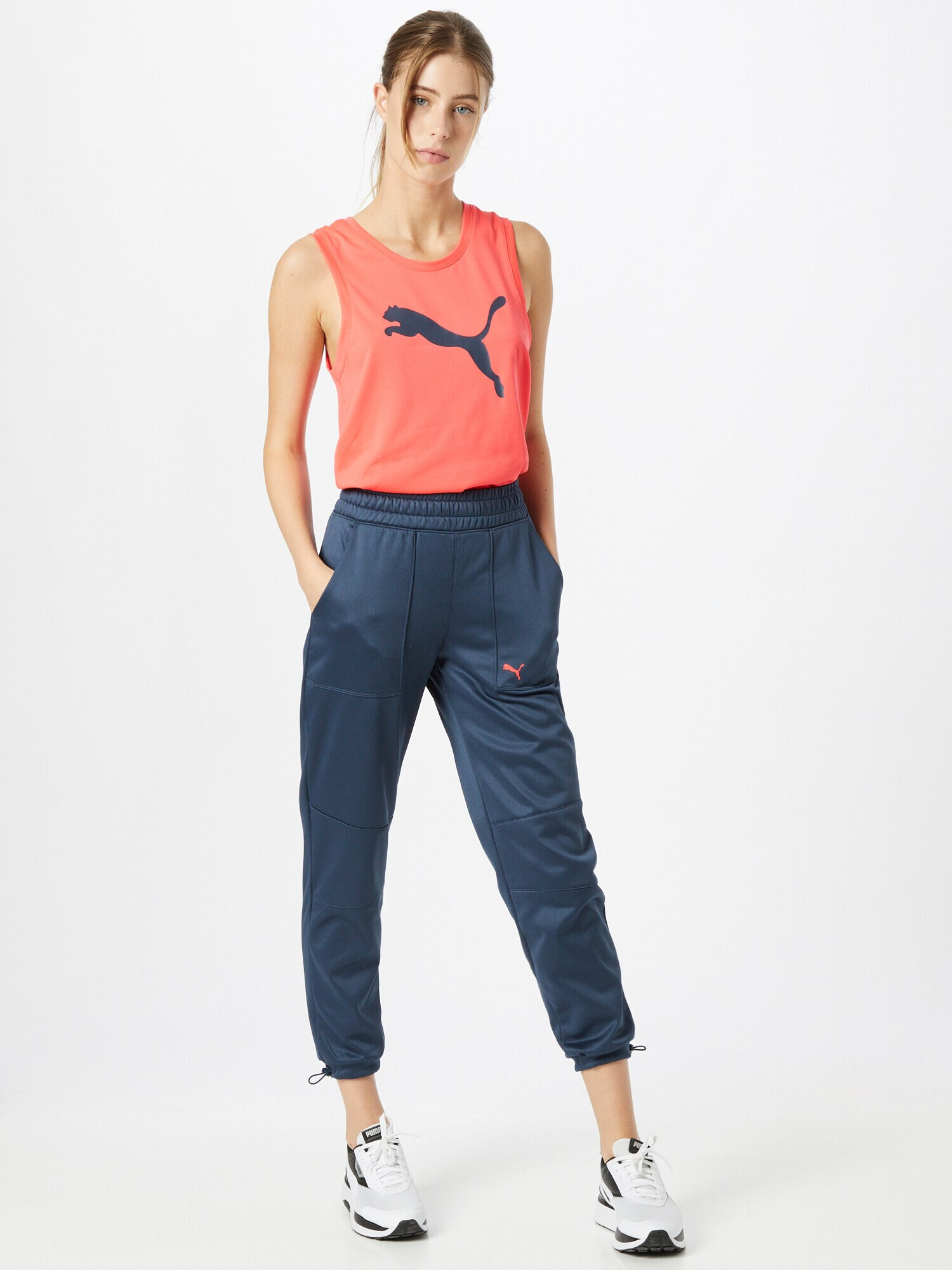 PUMA Pantaloni sport albastru marin / corai - Pled.ro