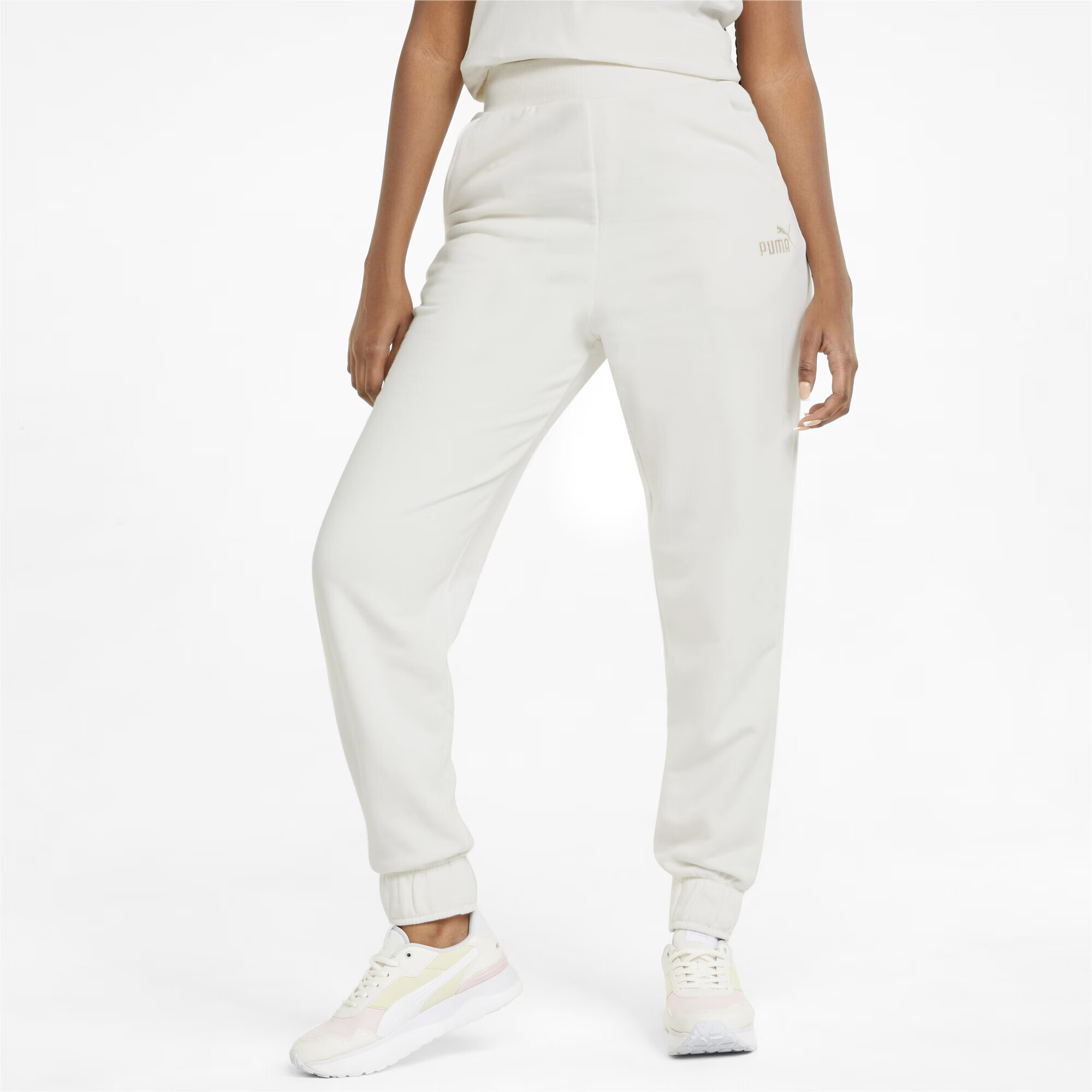 PUMA Pantaloni sport auriu / alb - Pled.ro