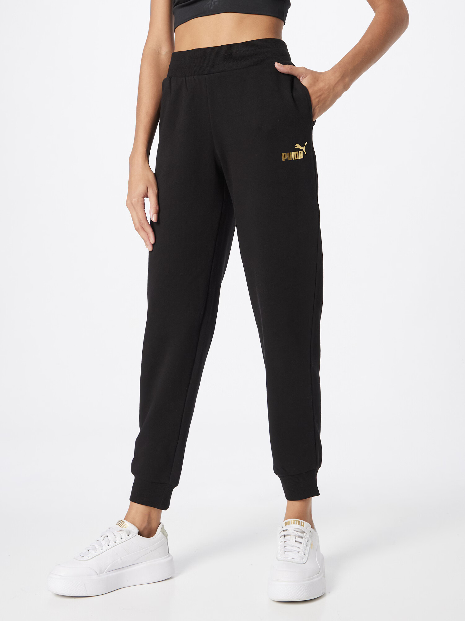 PUMA Pantaloni sport auriu / negru - Pled.ro