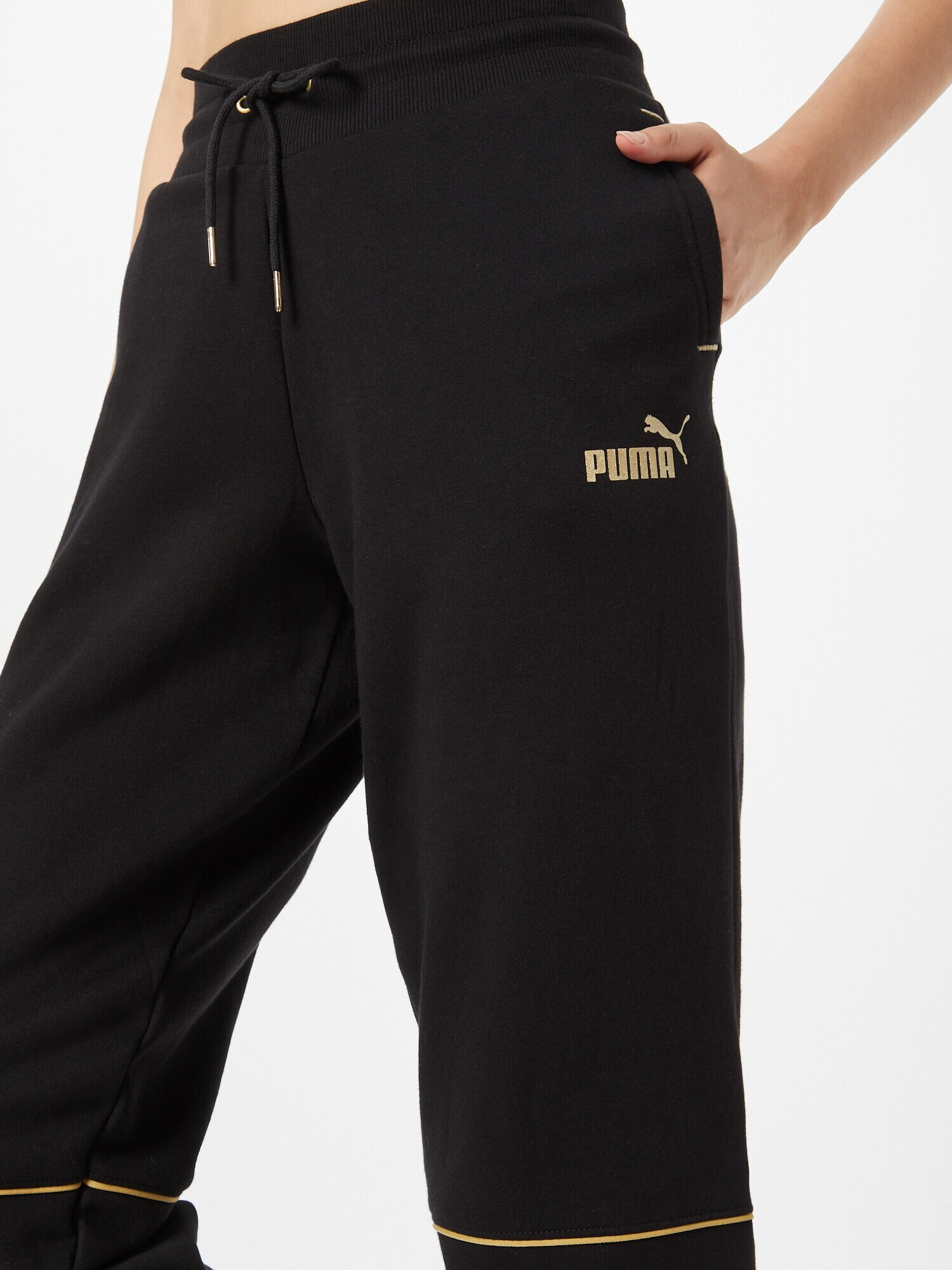 PUMA Pantaloni sport auriu / negru - Pled.ro