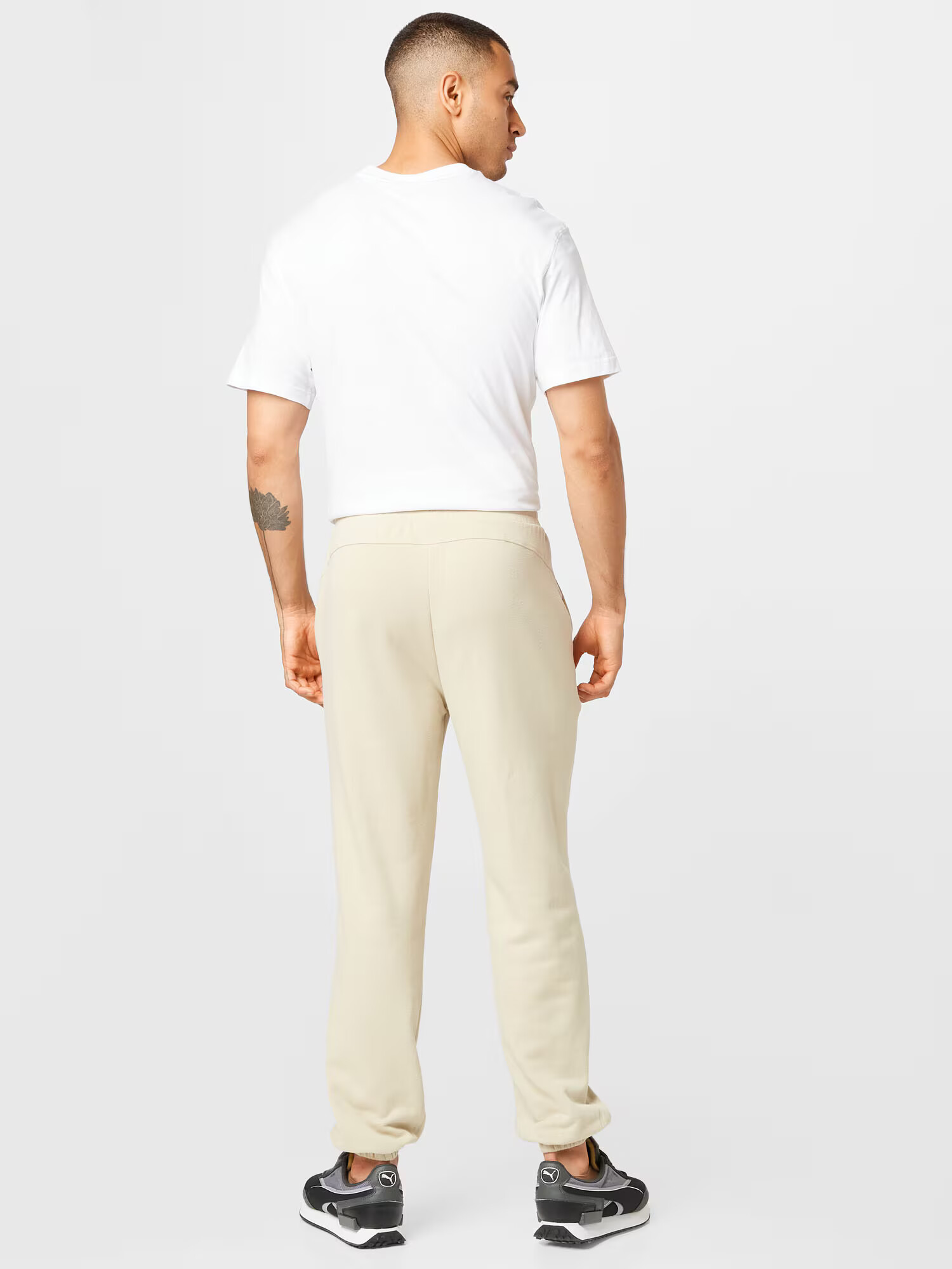 PUMA Pantaloni sport bej / alb - Pled.ro