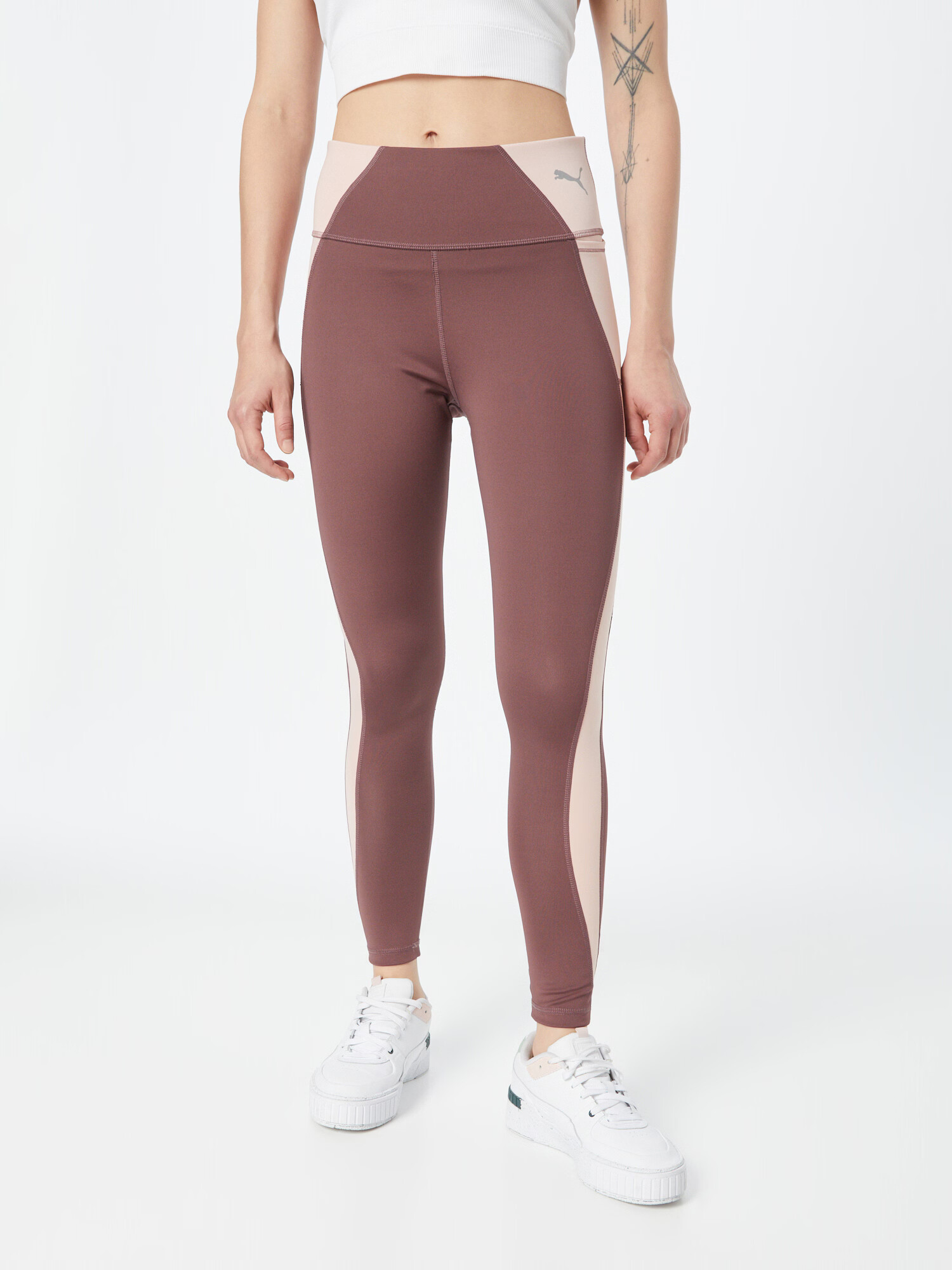 PUMA Pantaloni sport bej / mov prună / argintiu - Pled.ro