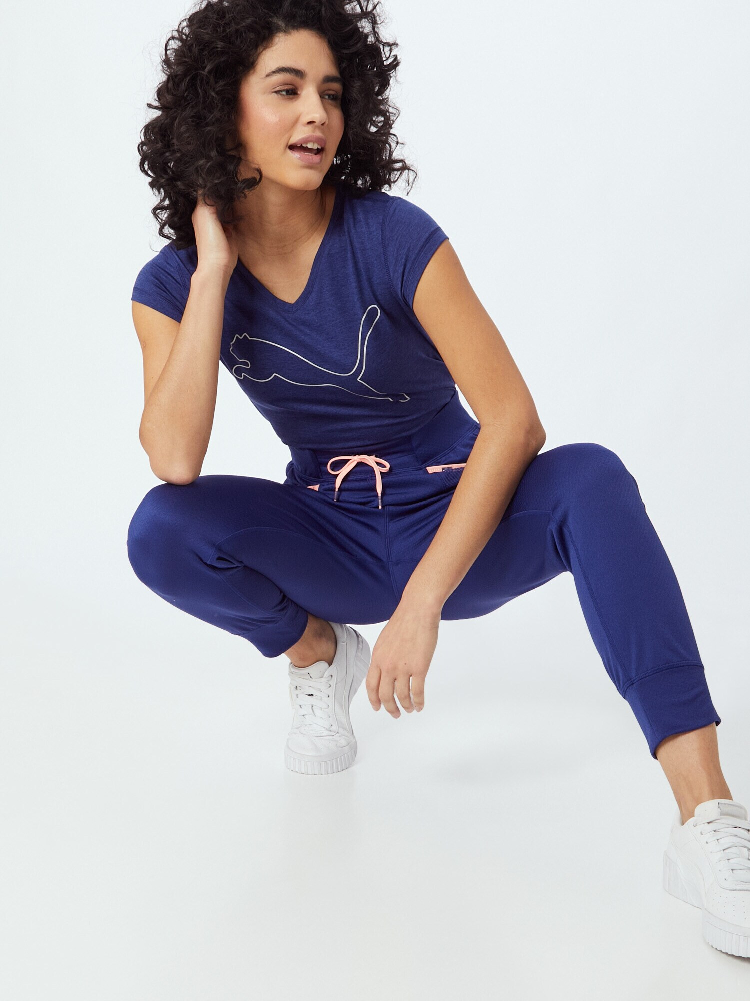 PUMA Pantaloni sport bleumarin / roz - Pled.ro