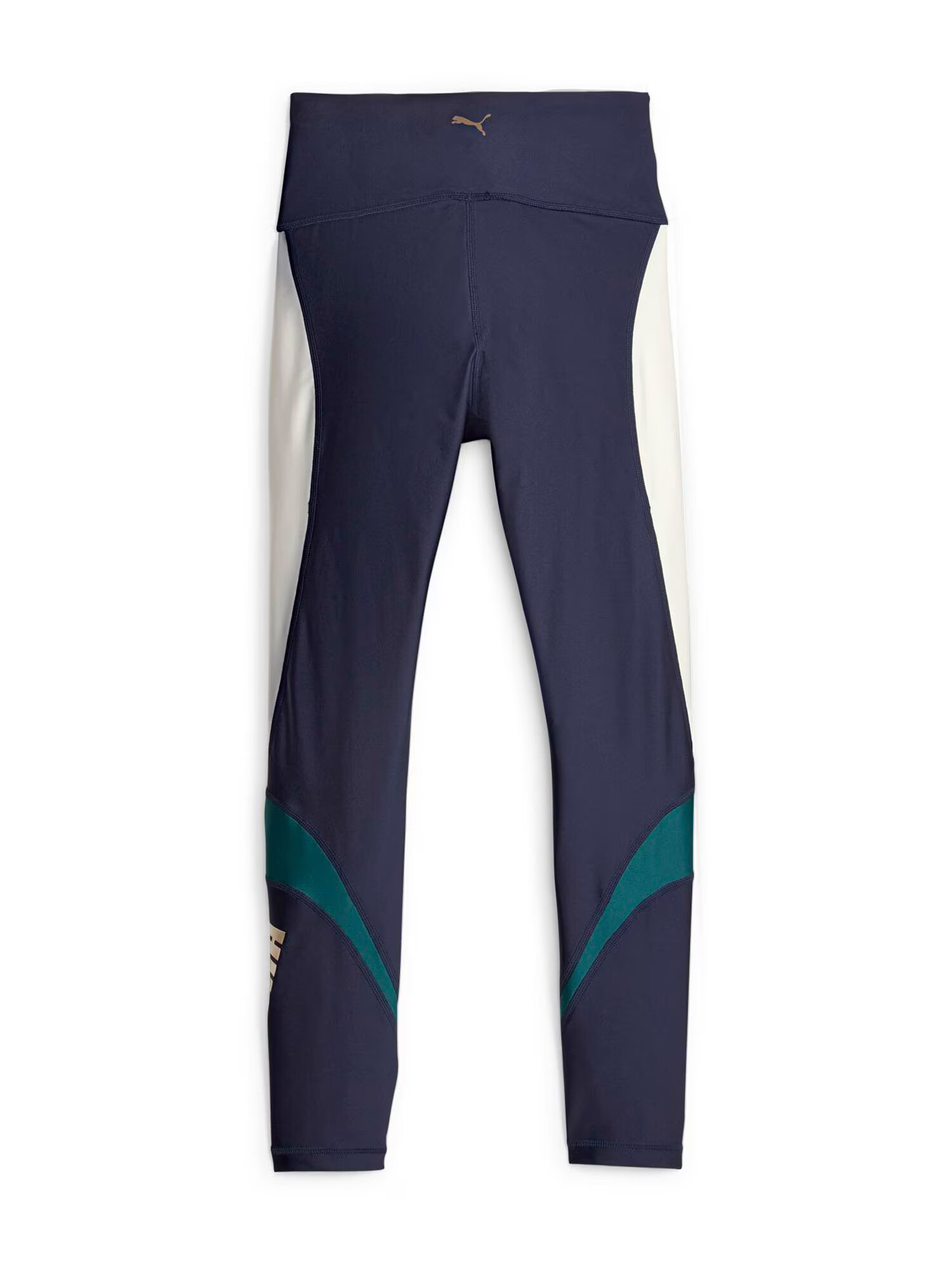 PUMA Pantaloni sport ecru / albastru marin / auriu / verde smarald - Pled.ro