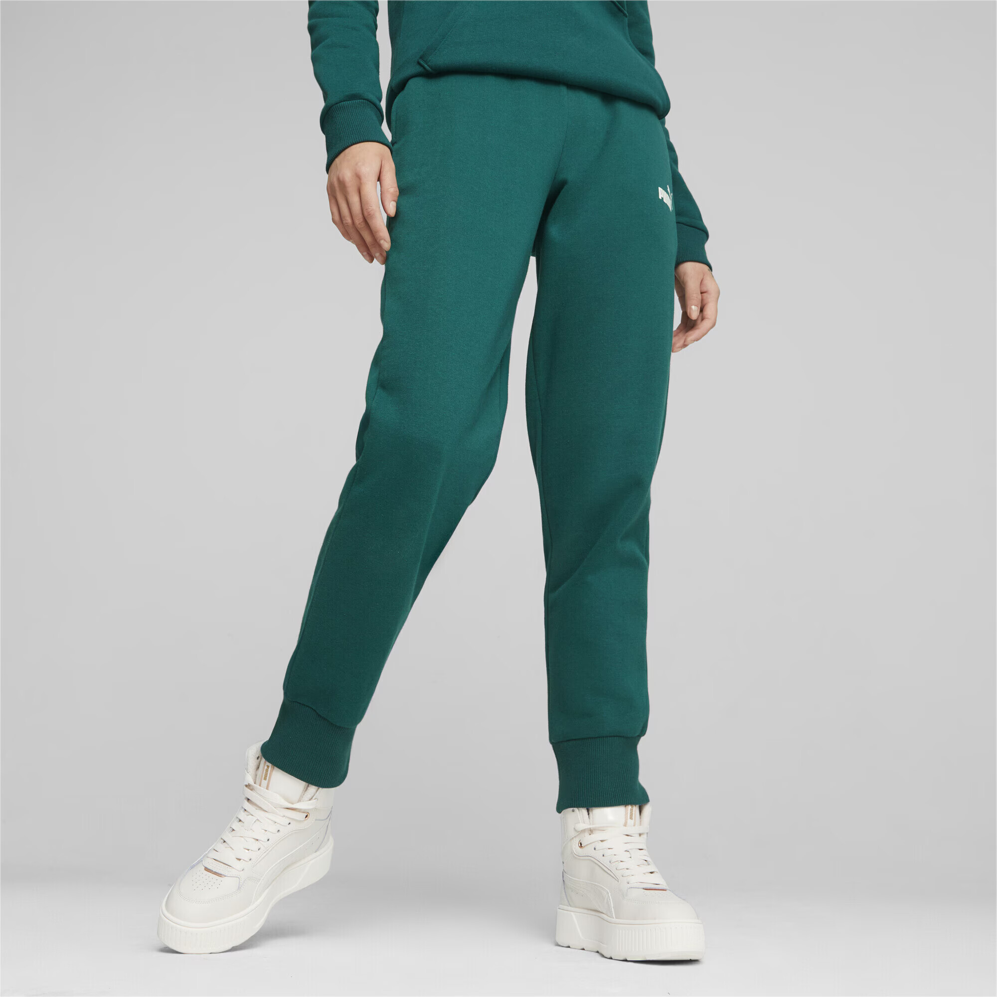 PUMA Pantaloni sport 'Essential' verde închis / alb - Pled.ro