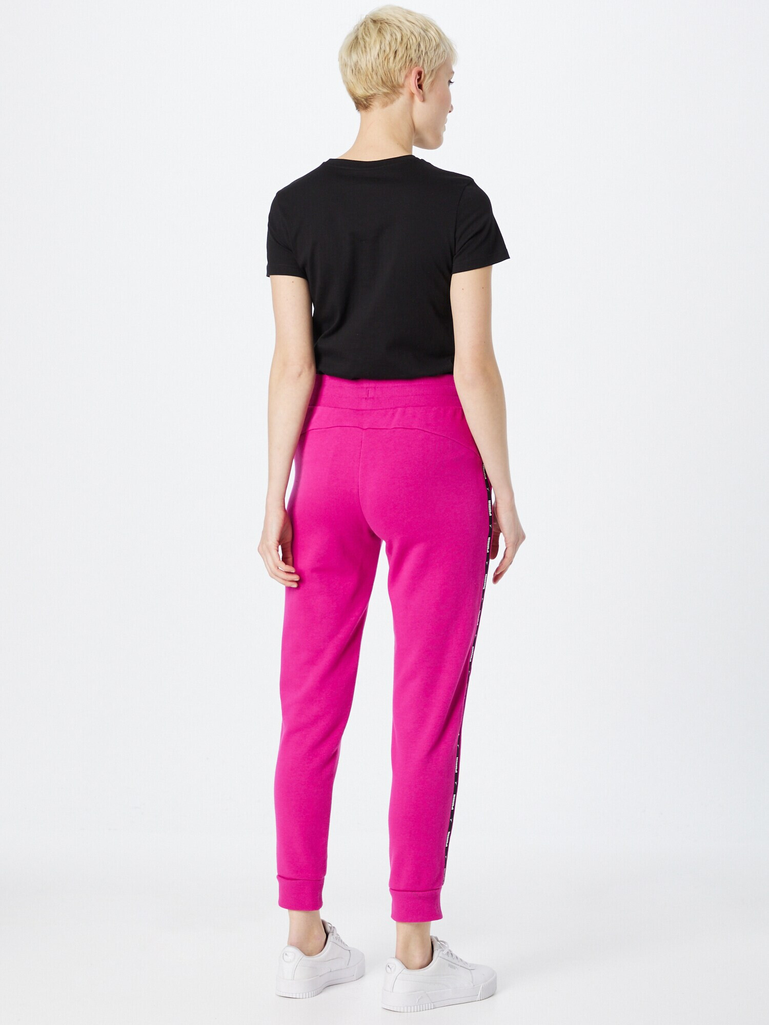 PUMA Pantaloni sport fucsia / negru / alb - Pled.ro