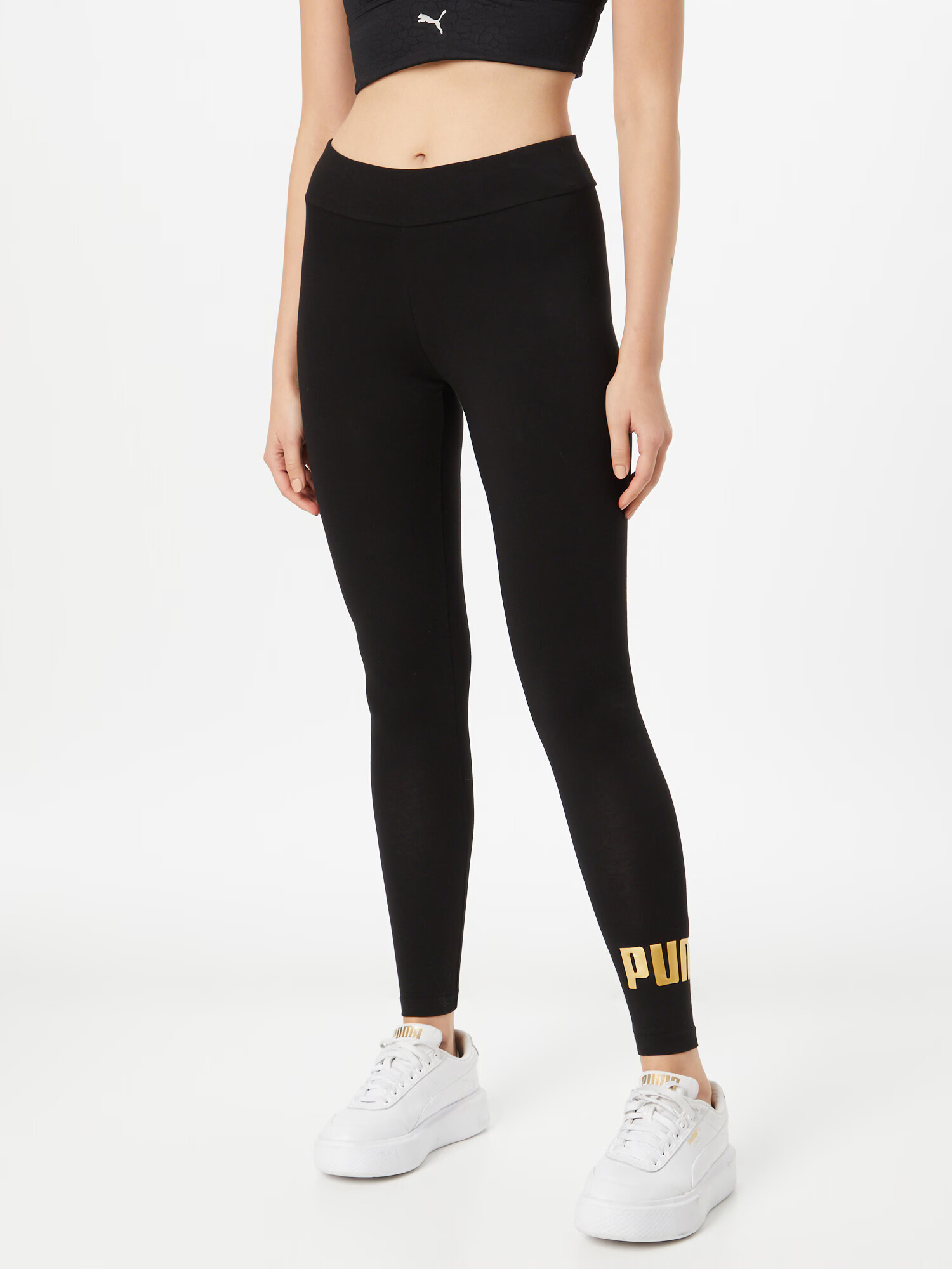 PUMA Pantaloni sport galben auriu / negru - Pled.ro