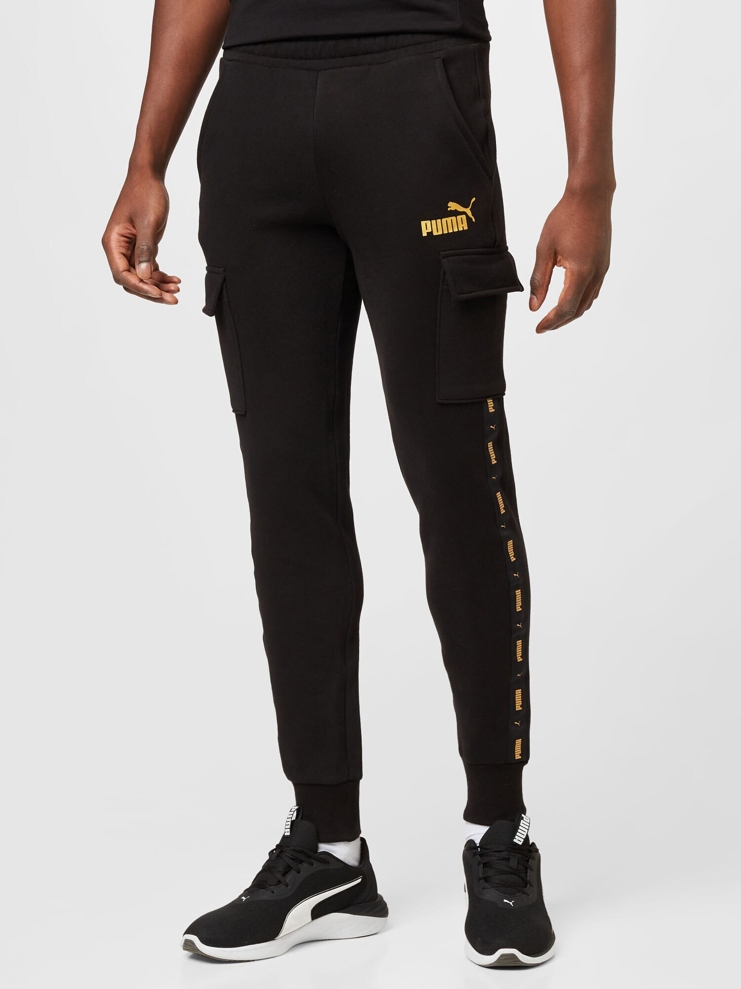 PUMA Pantaloni sport galben auriu / negru - Pled.ro