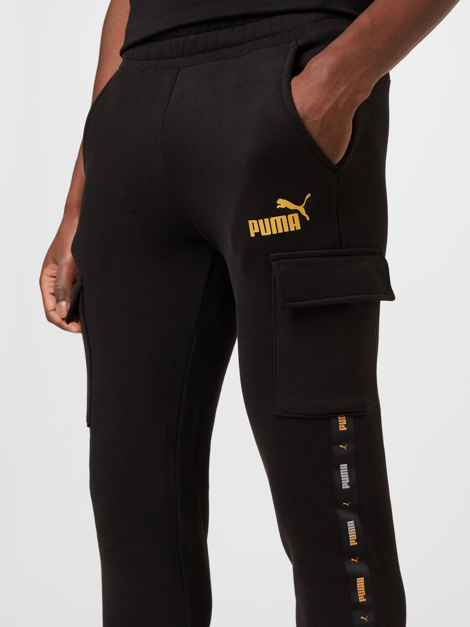 PUMA Pantaloni sport galben auriu / negru - Pled.ro