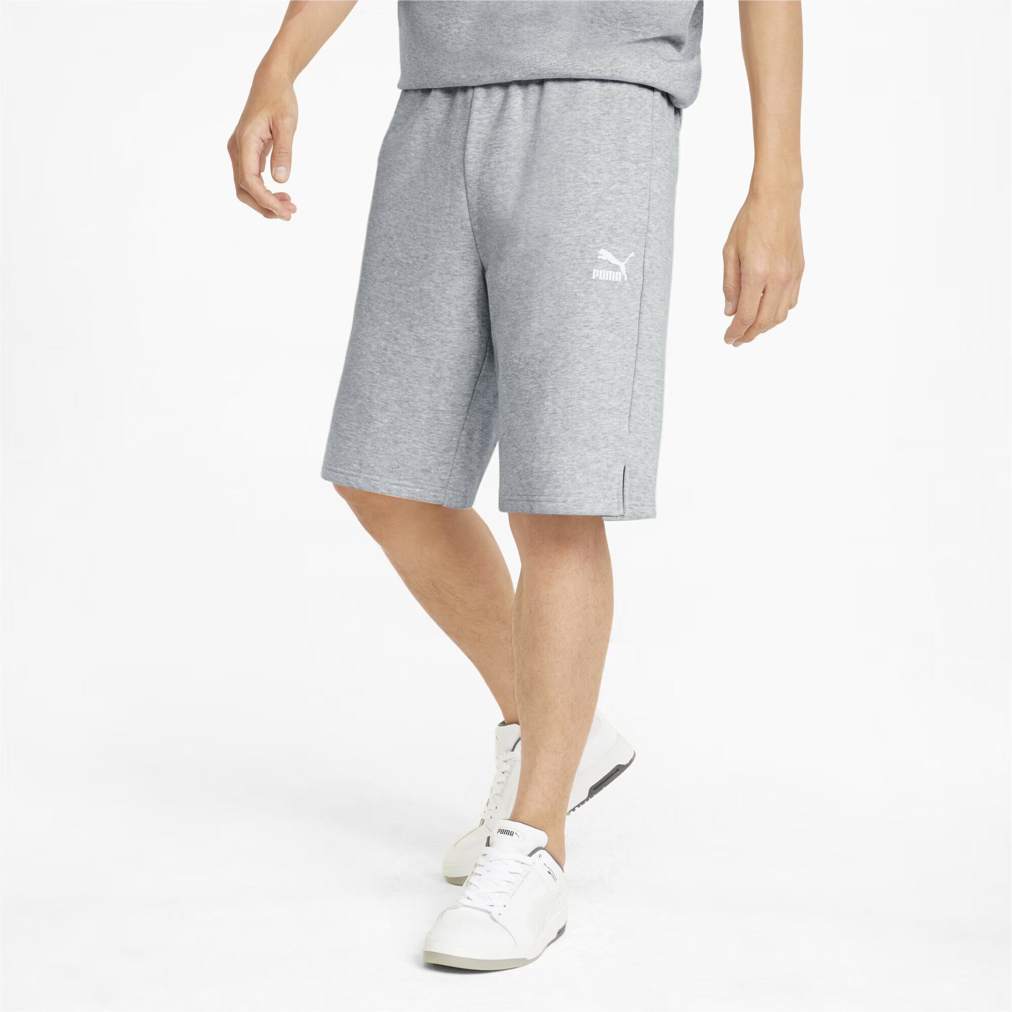 PUMA Pantaloni sport gri deschis / alb - Pled.ro