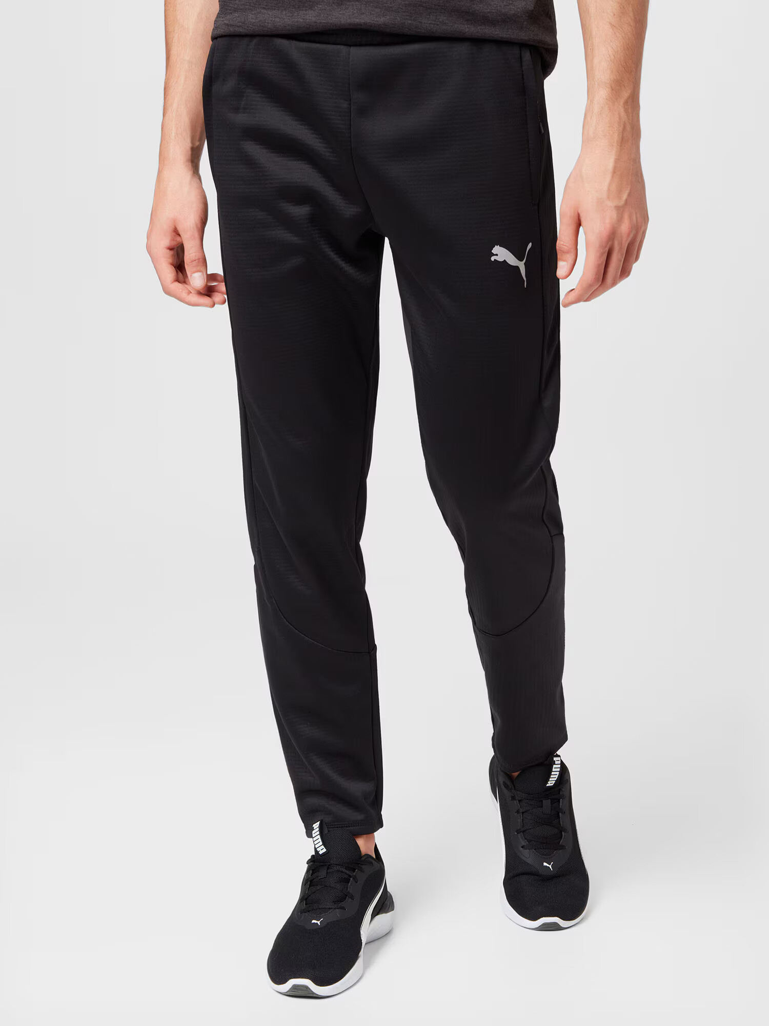 PUMA Pantaloni sport gri deschis / negru - Pled.ro