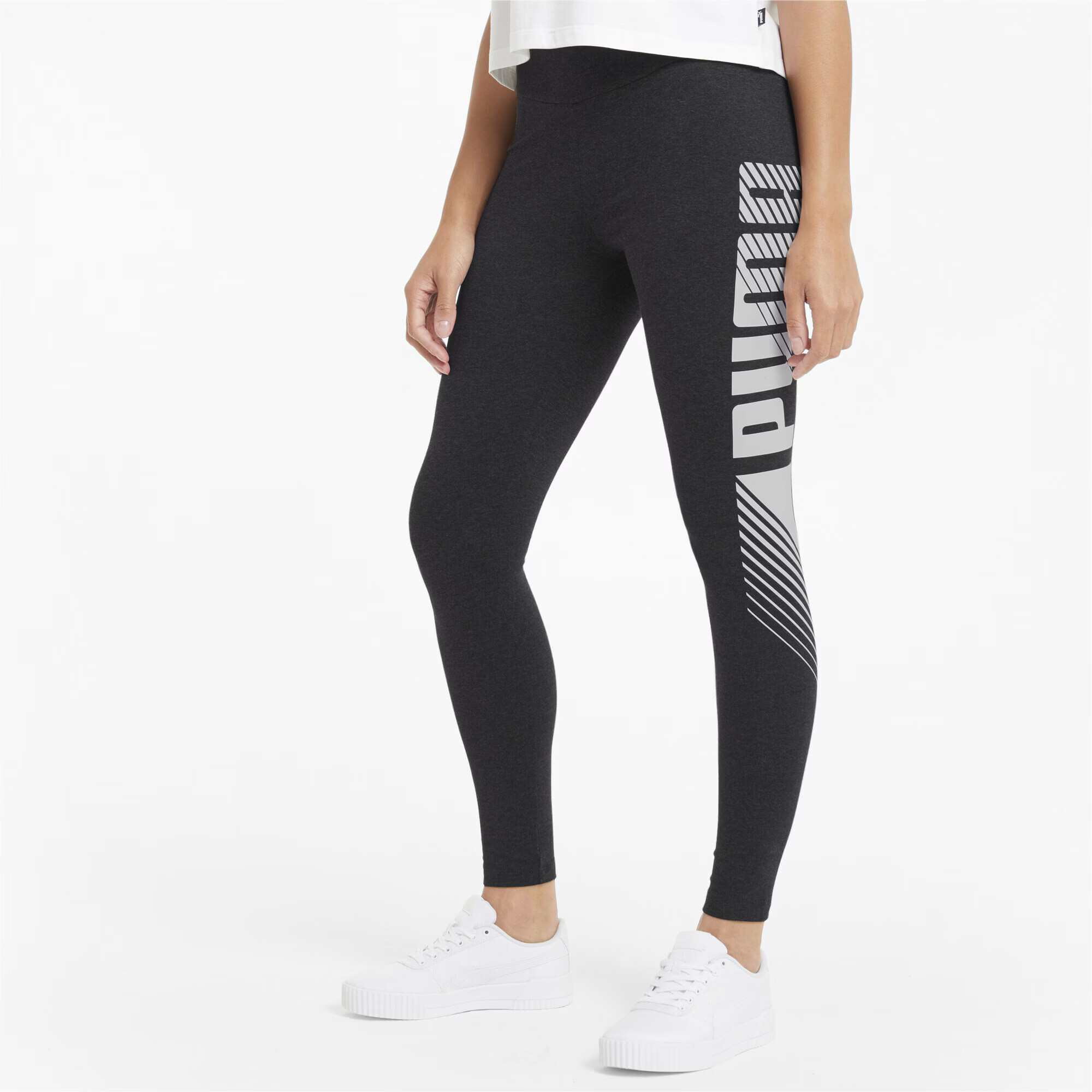 PUMA Pantaloni sport gri închis / alb - Pled.ro