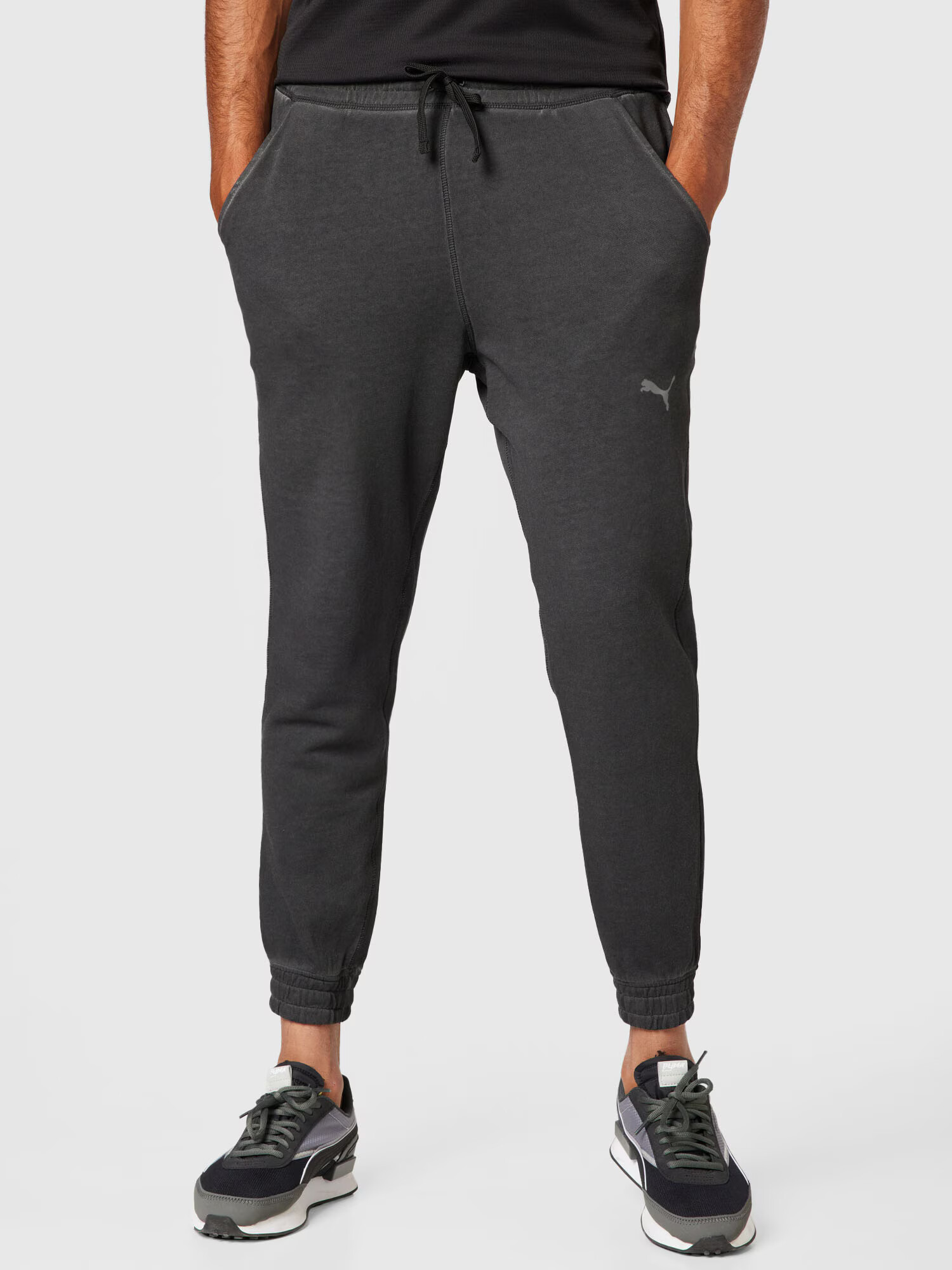 PUMA Pantaloni sport gri / negru - Pled.ro