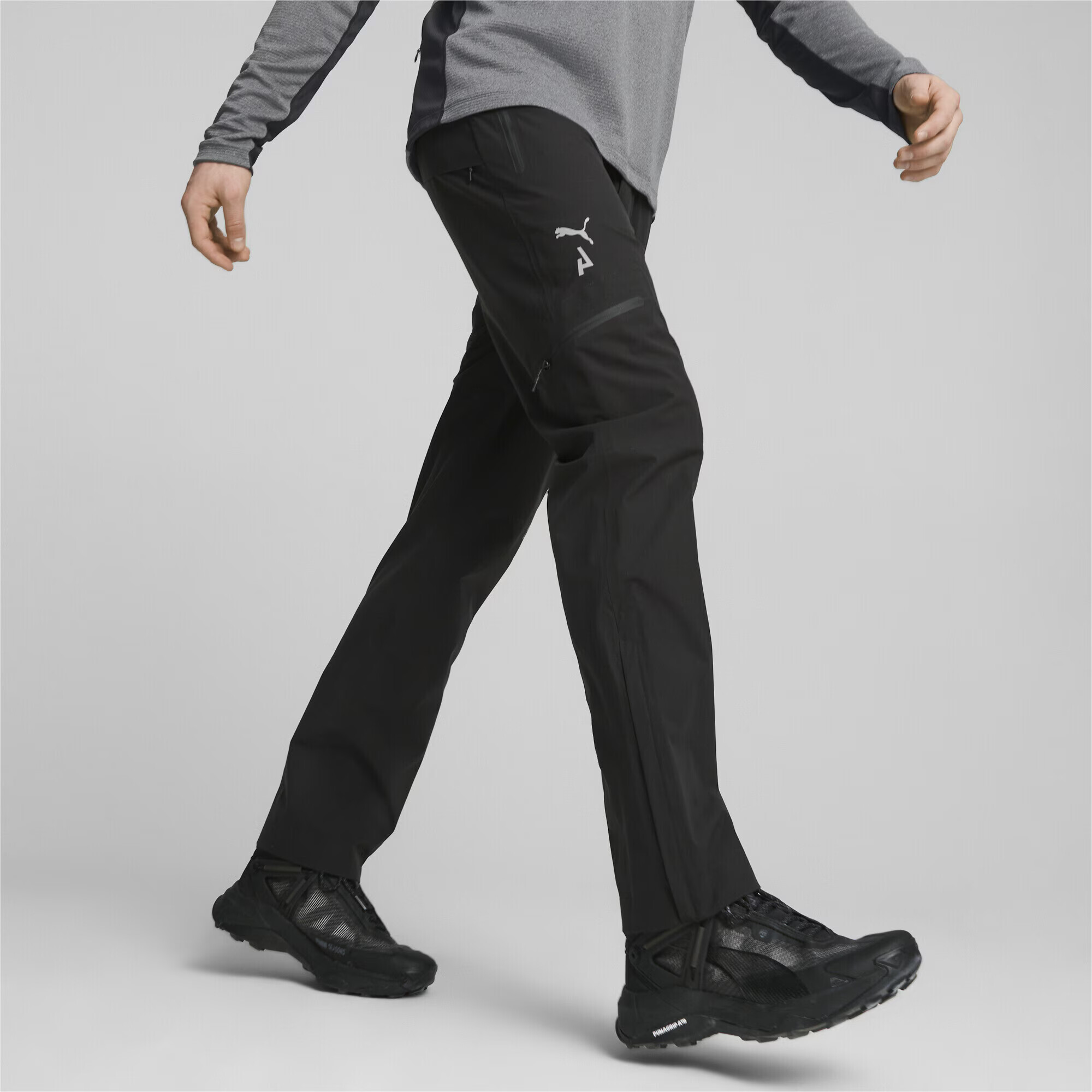 PUMA Pantaloni sport gri / negru - Pled.ro