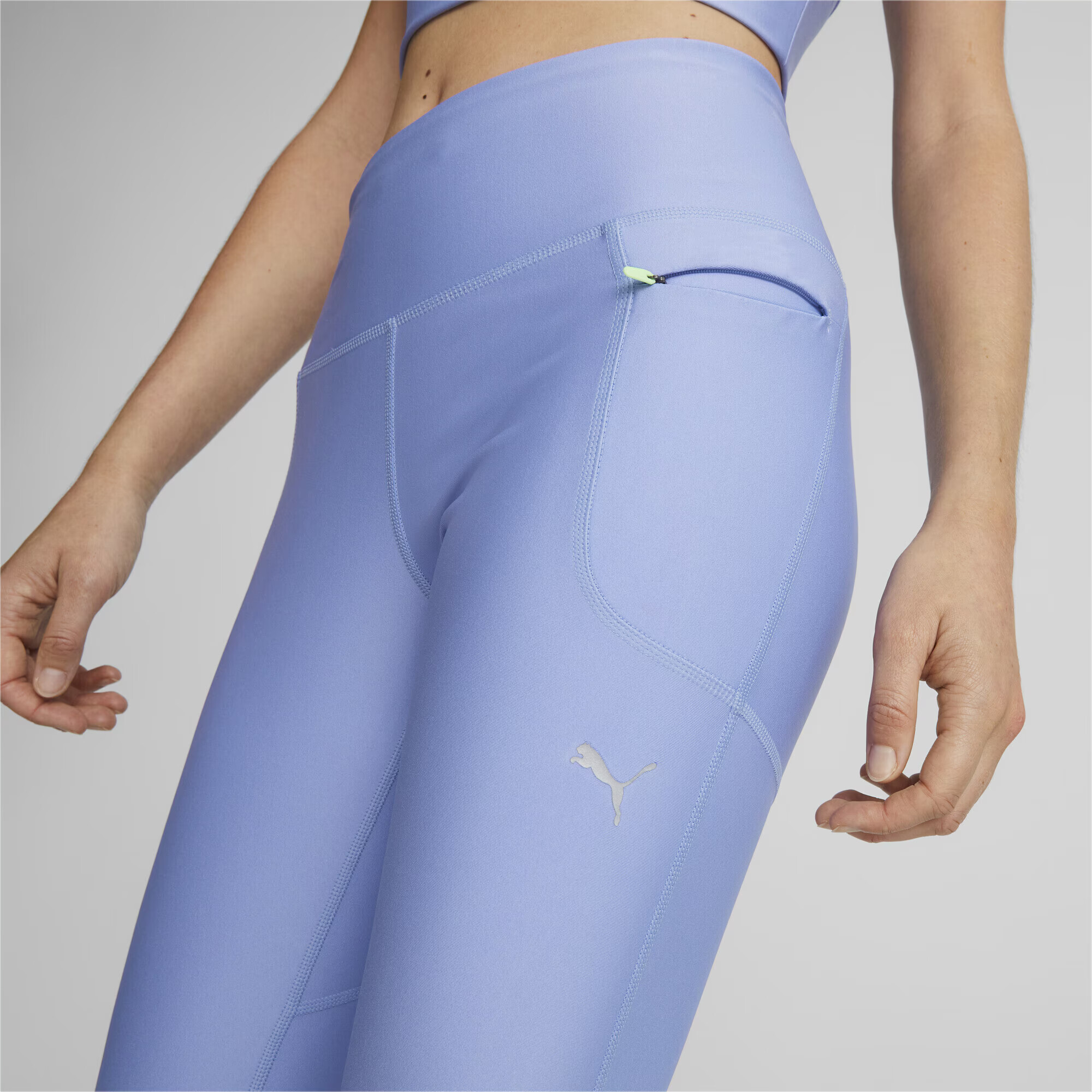 PUMA Pantaloni sport gri / verde deschis / lila - Pled.ro