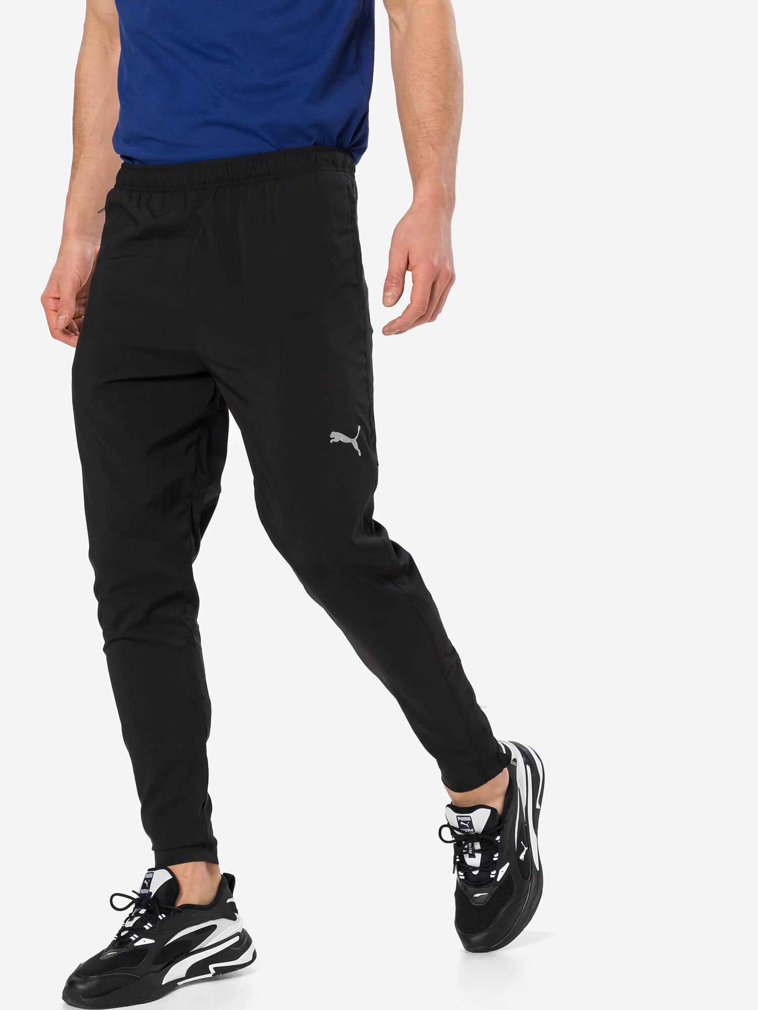 PUMA Pantaloni sport negru / alb - Pled.ro