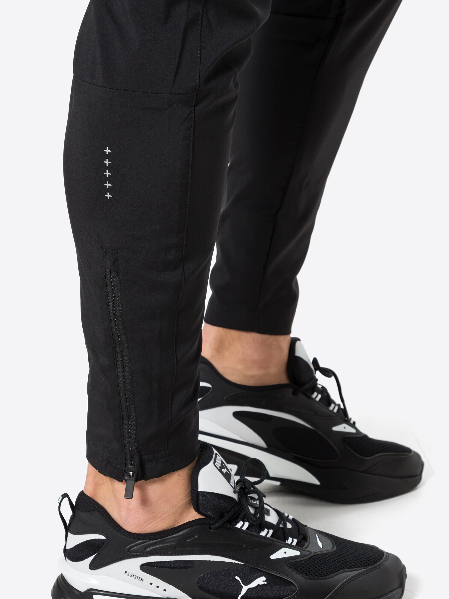 PUMA Pantaloni sport negru / alb - Pled.ro