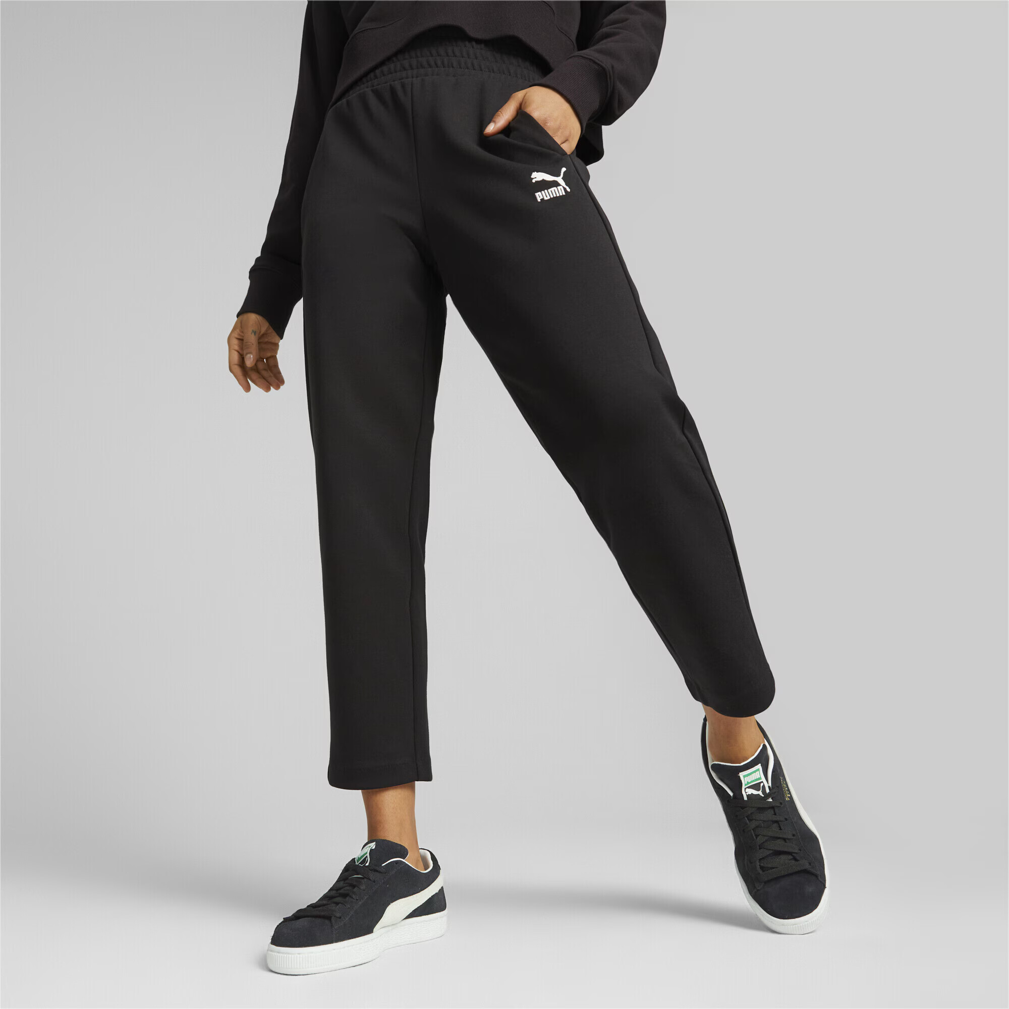 PUMA Pantaloni sport negru / alb - Pled.ro