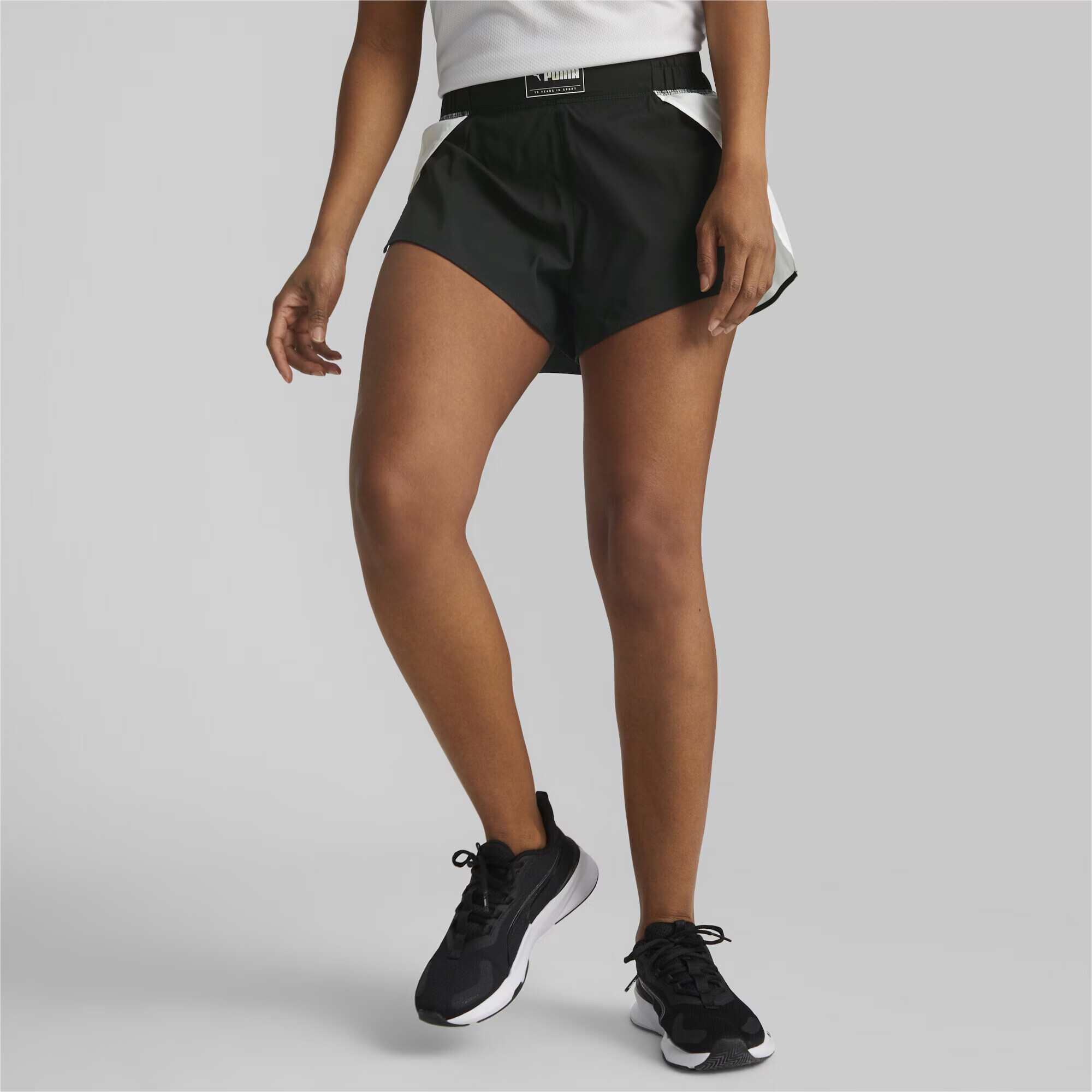 PUMA Pantaloni sport negru / alb - Pled.ro