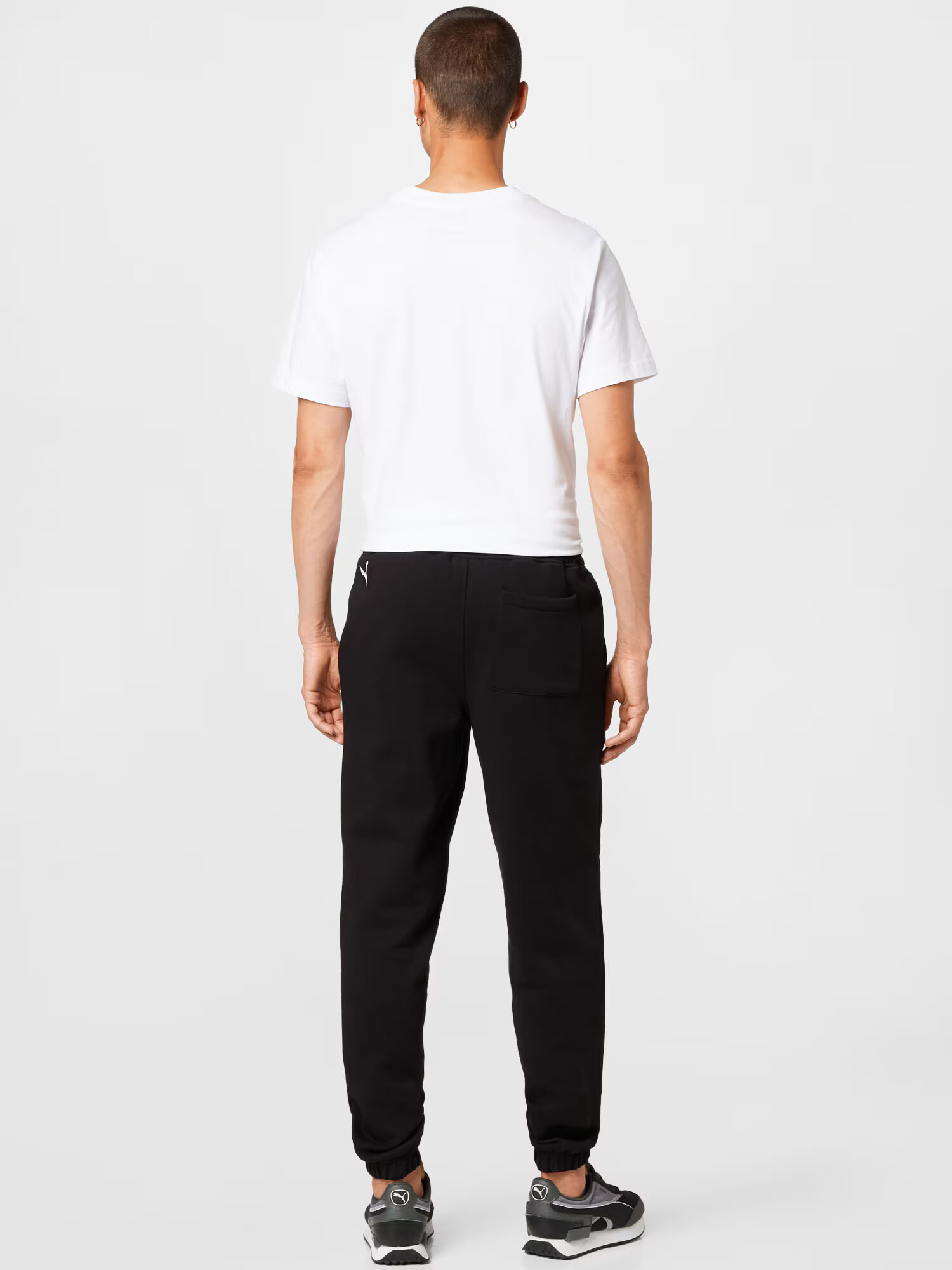 PUMA Pantaloni sport negru / alb - Pled.ro