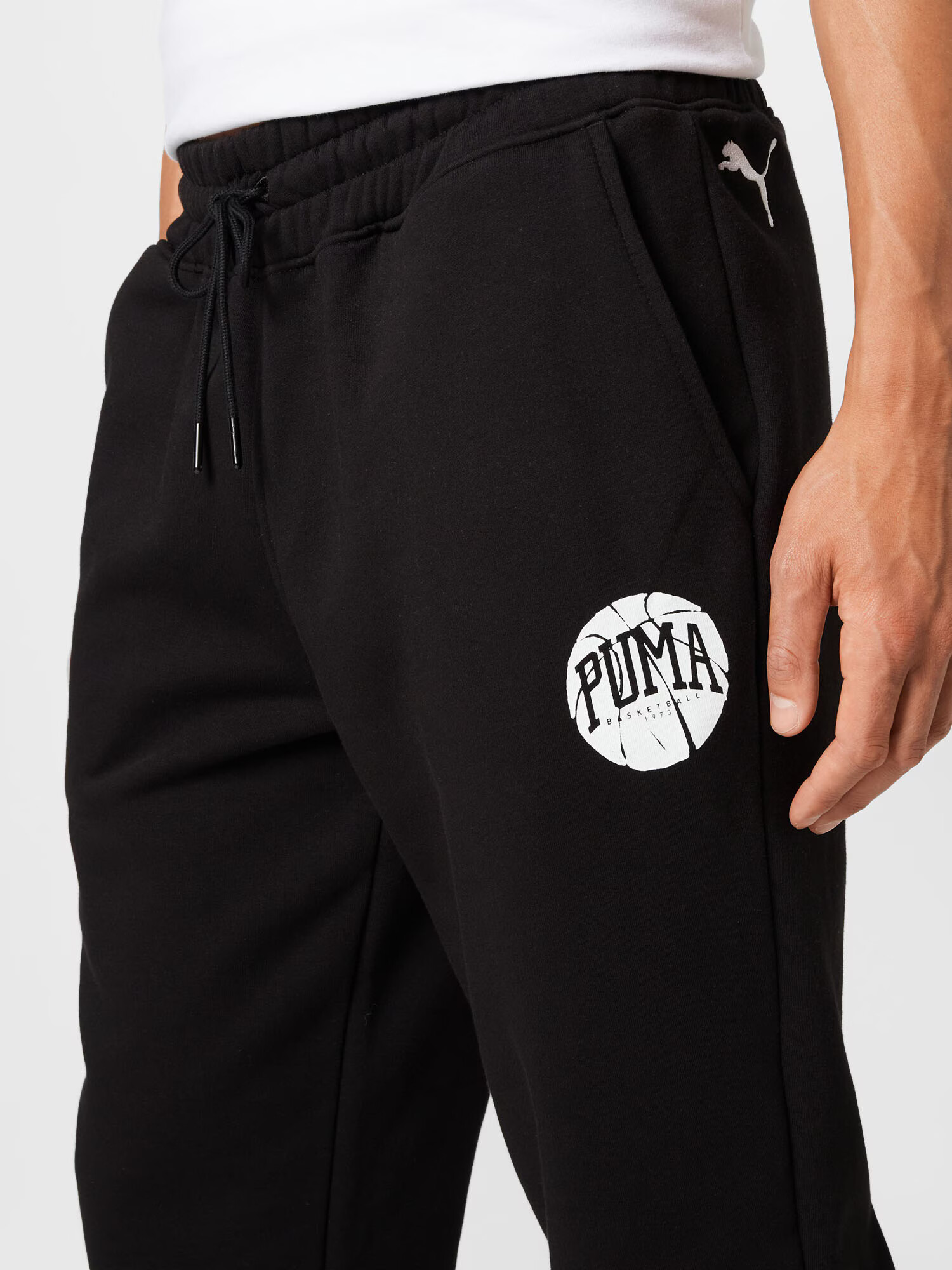 PUMA Pantaloni sport negru / alb - Pled.ro