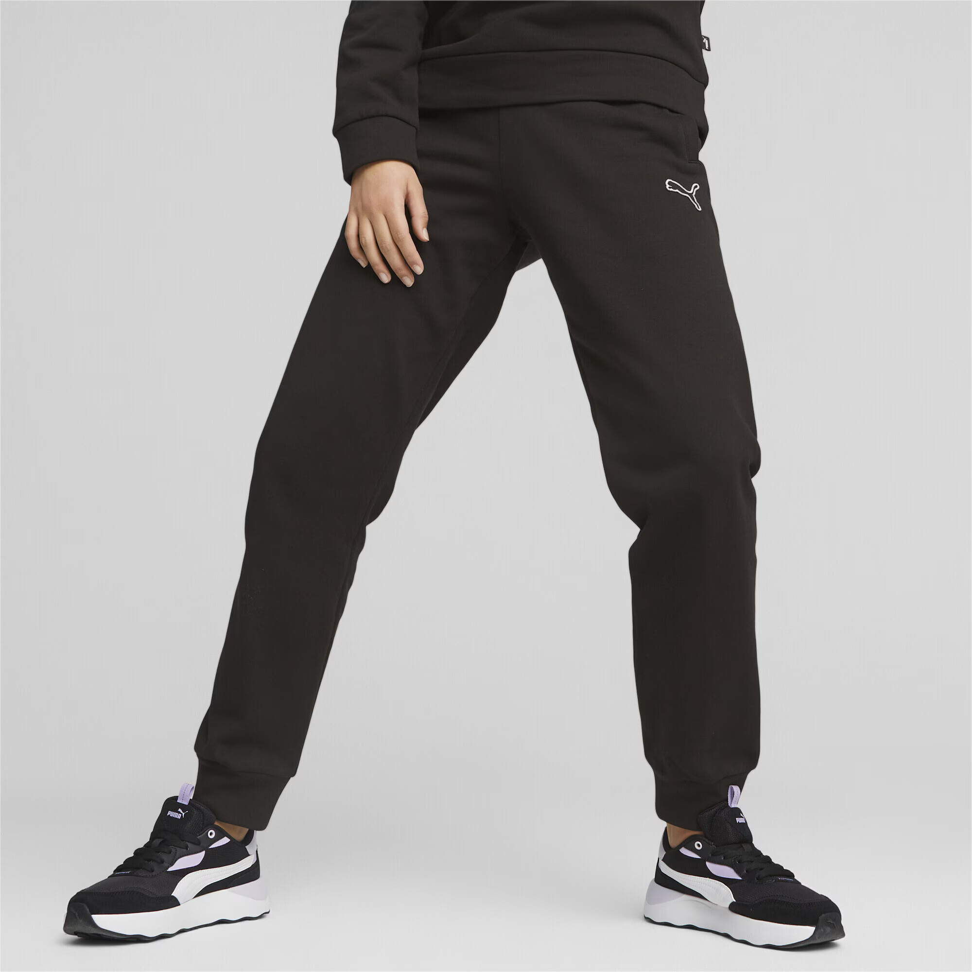 PUMA Pantaloni sport negru / alb - Pled.ro