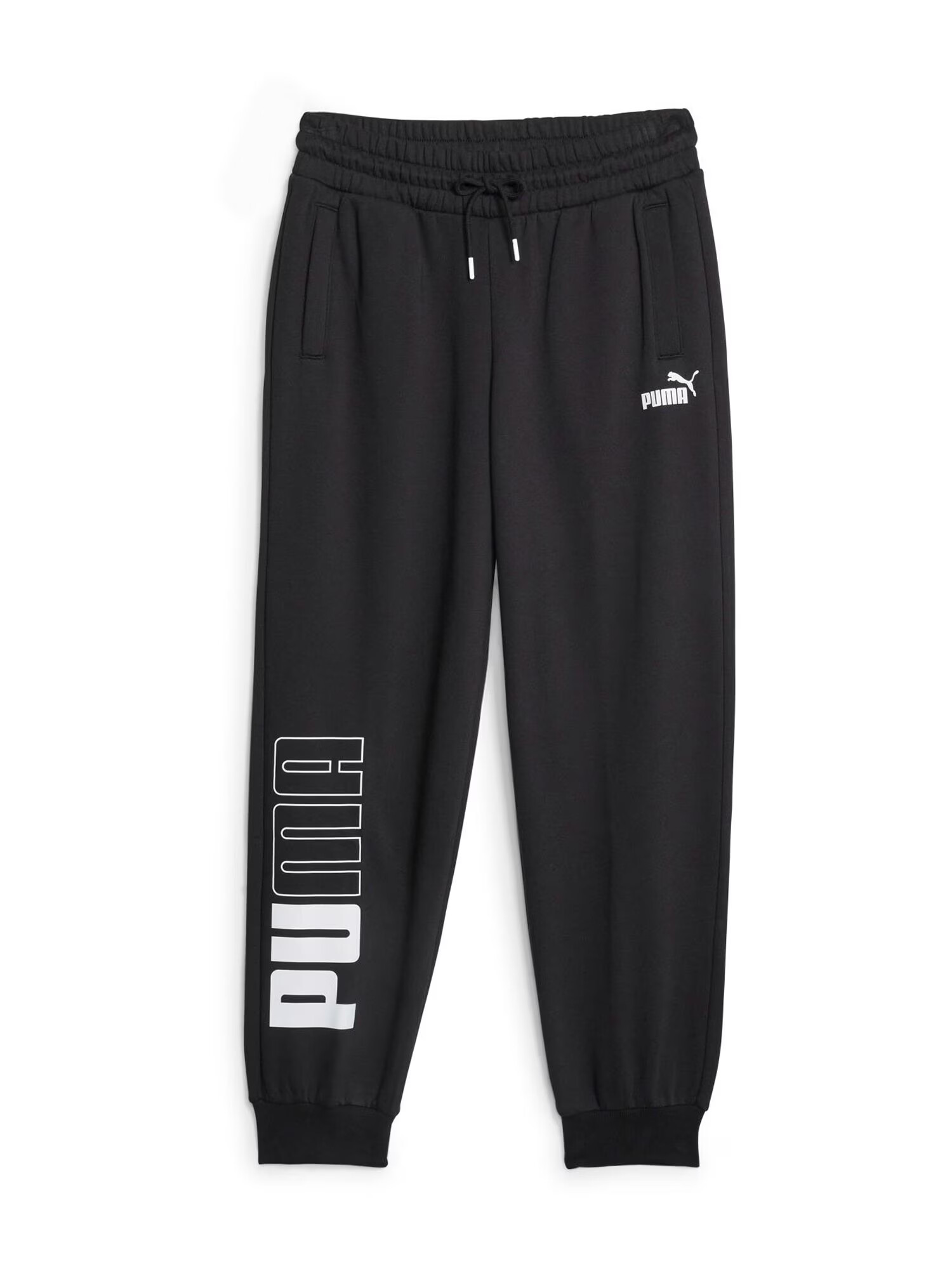 PUMA Pantaloni sport negru / alb - Pled.ro