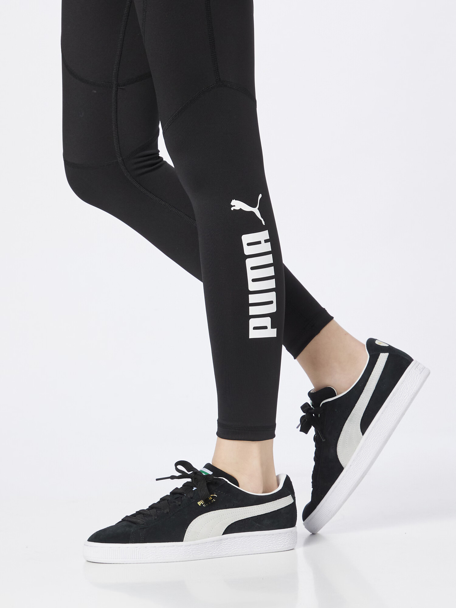 PUMA Pantaloni sport negru / alb - Pled.ro