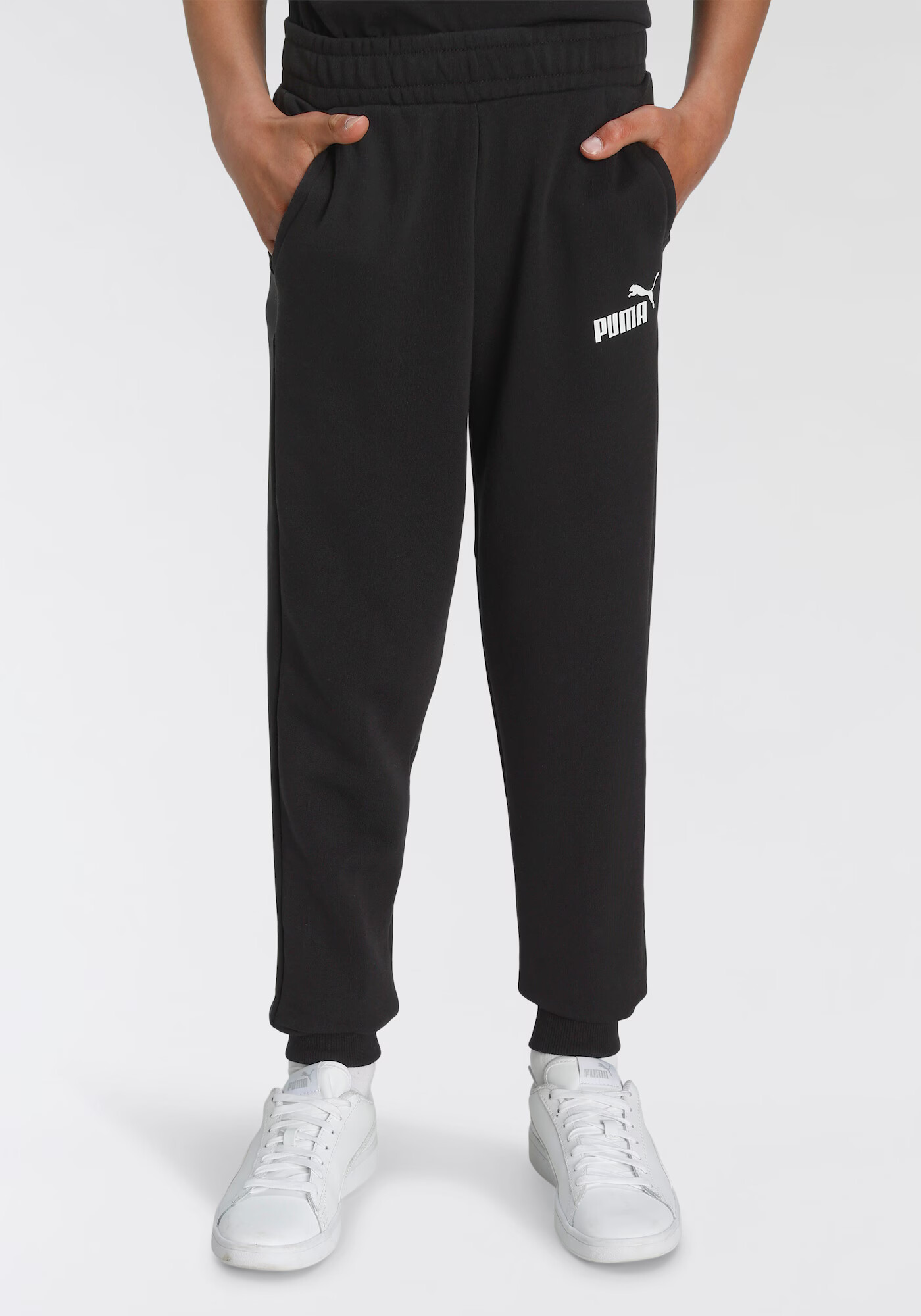 PUMA Pantaloni sport negru / alb - Pled.ro