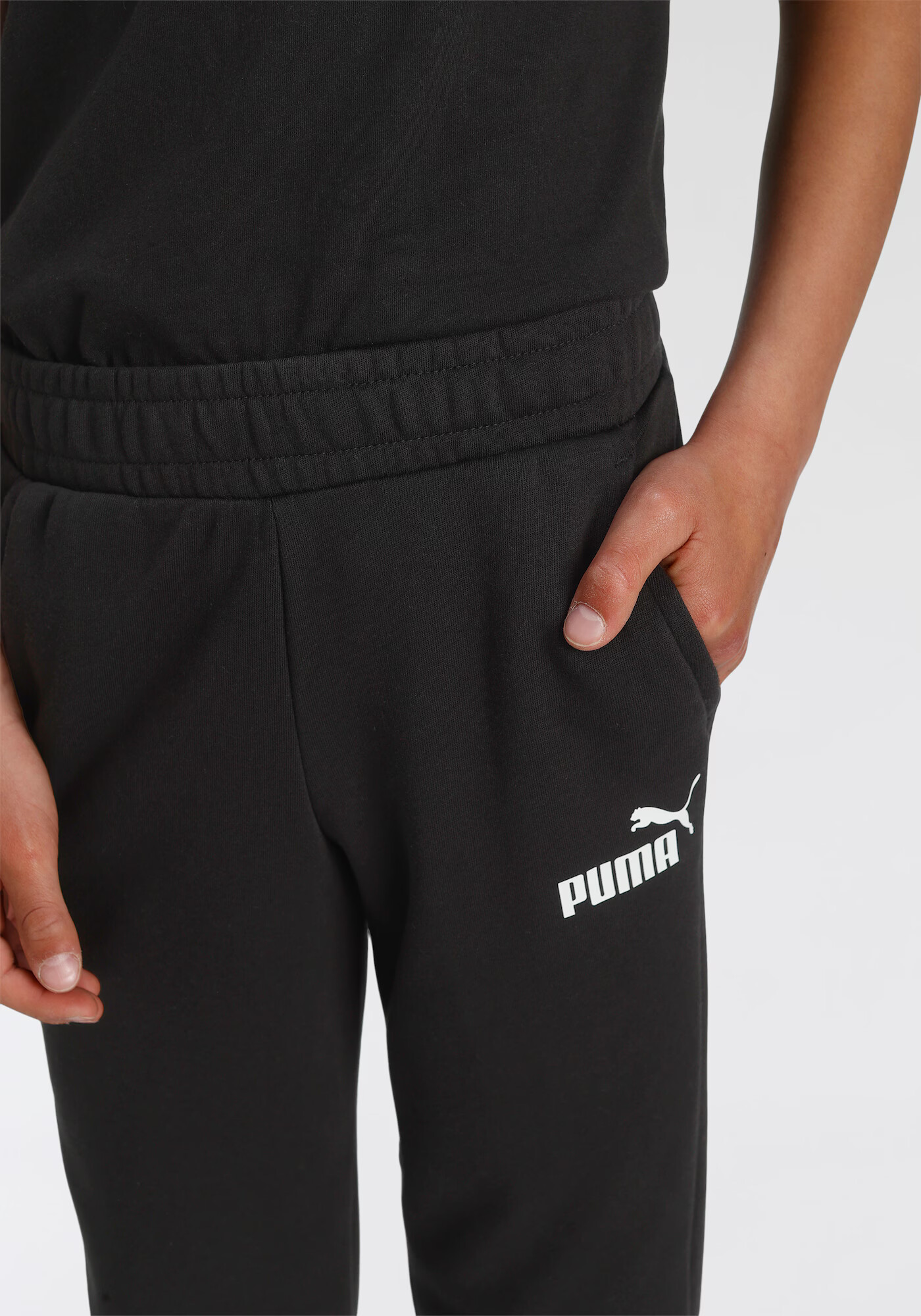 PUMA Pantaloni sport negru / alb - Pled.ro