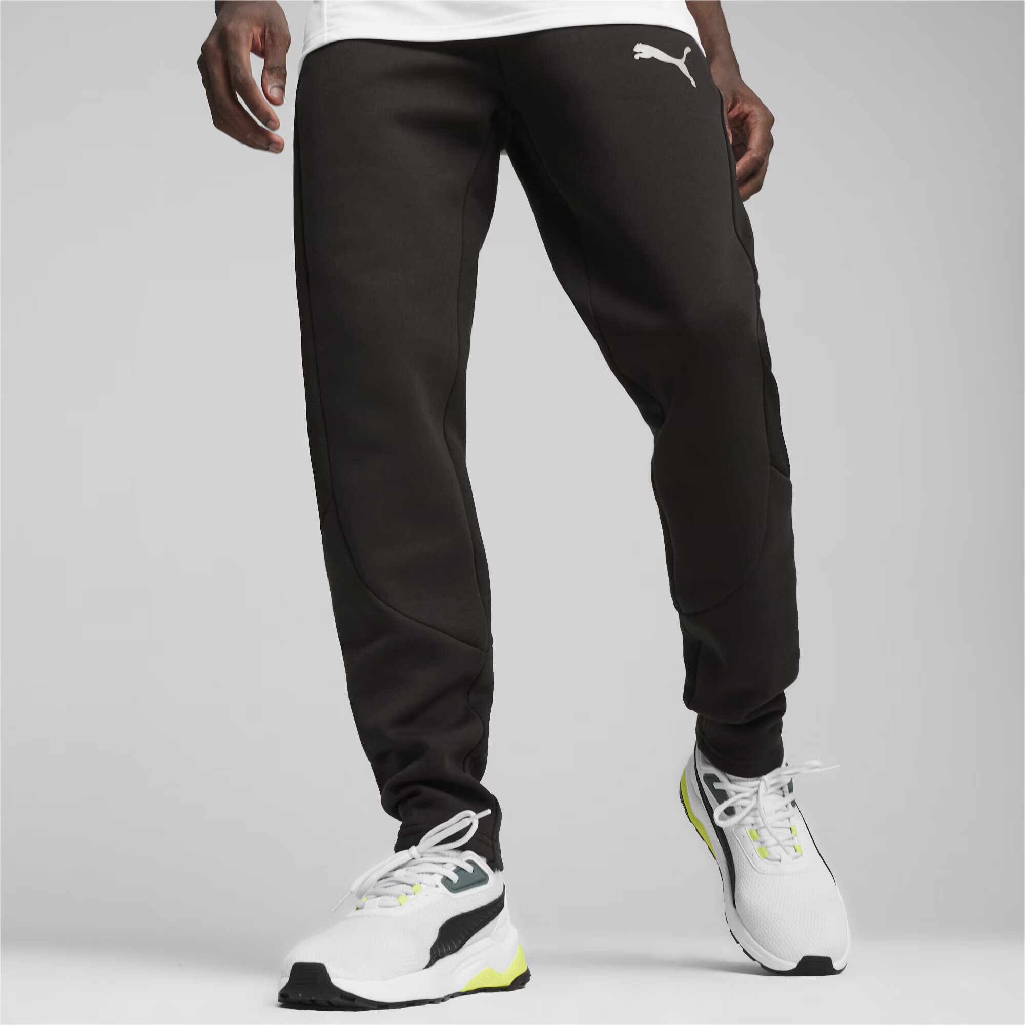 PUMA Pantaloni sport negru / alb - Pled.ro