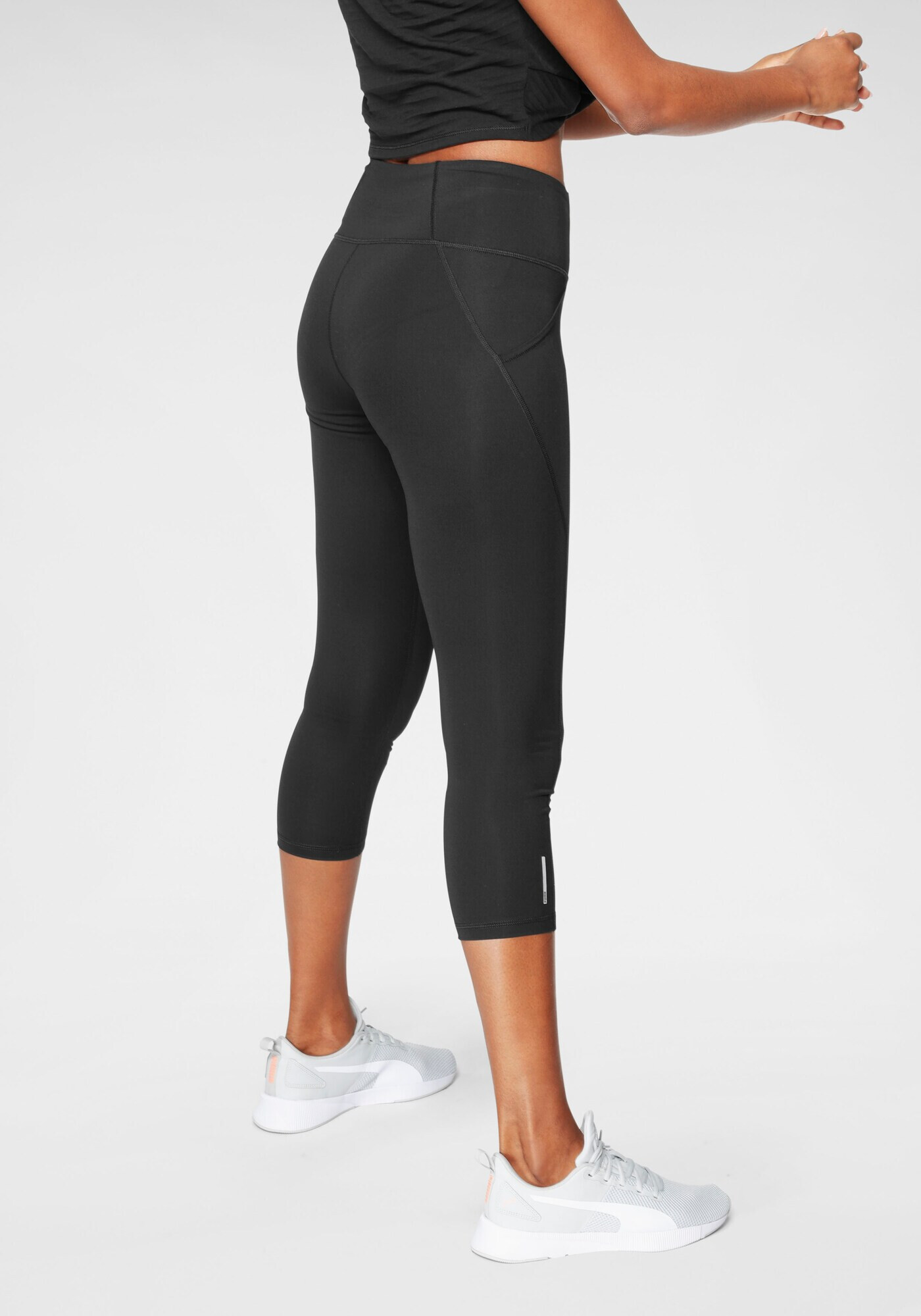 PUMA Pantaloni sport negru / alb - Pled.ro