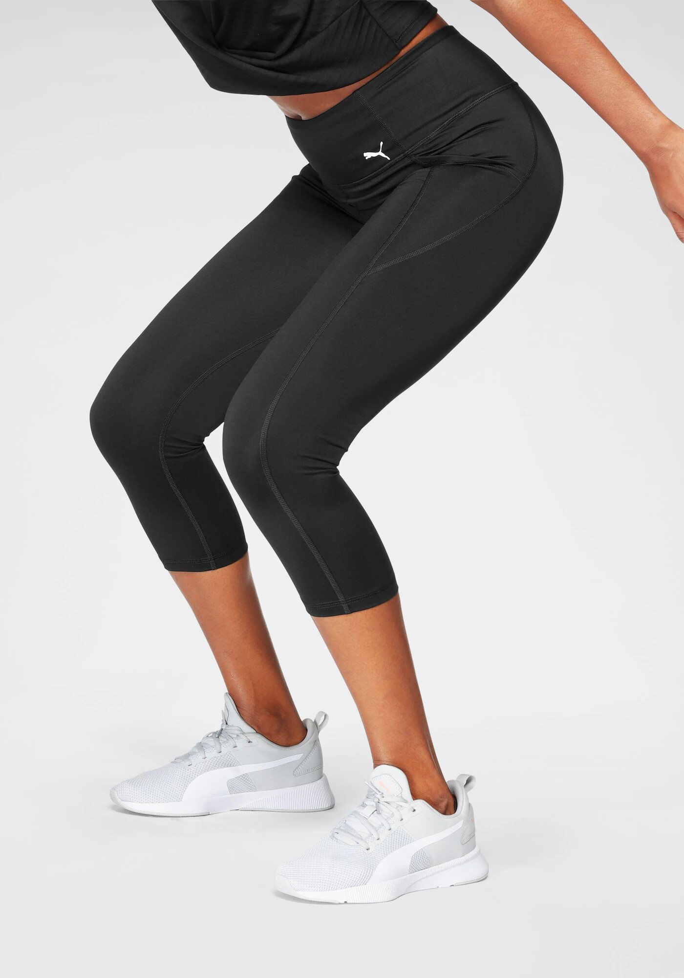 PUMA Pantaloni sport negru / alb - Pled.ro