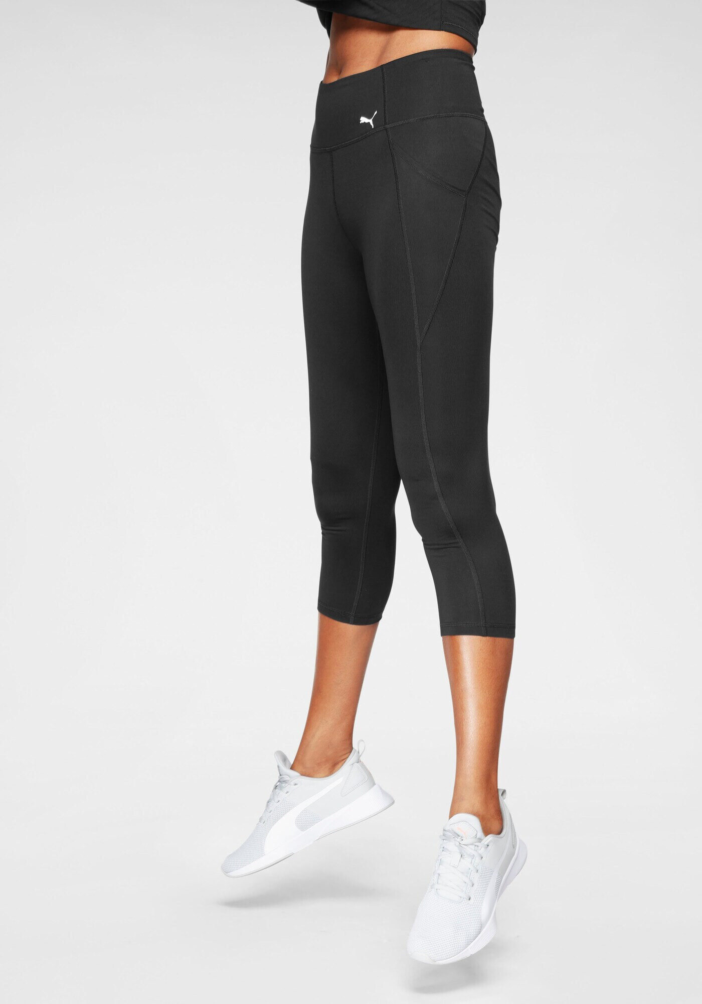 PUMA Pantaloni sport negru / alb - Pled.ro