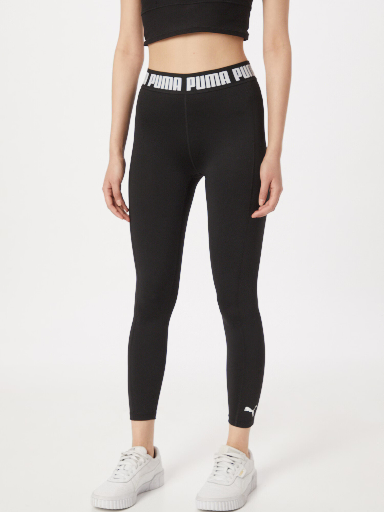 PUMA Pantaloni sport negru / alb - Pled.ro