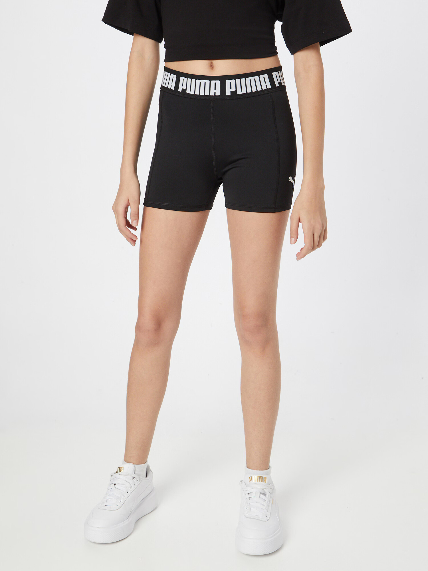 PUMA Pantaloni sport negru / alb - Pled.ro