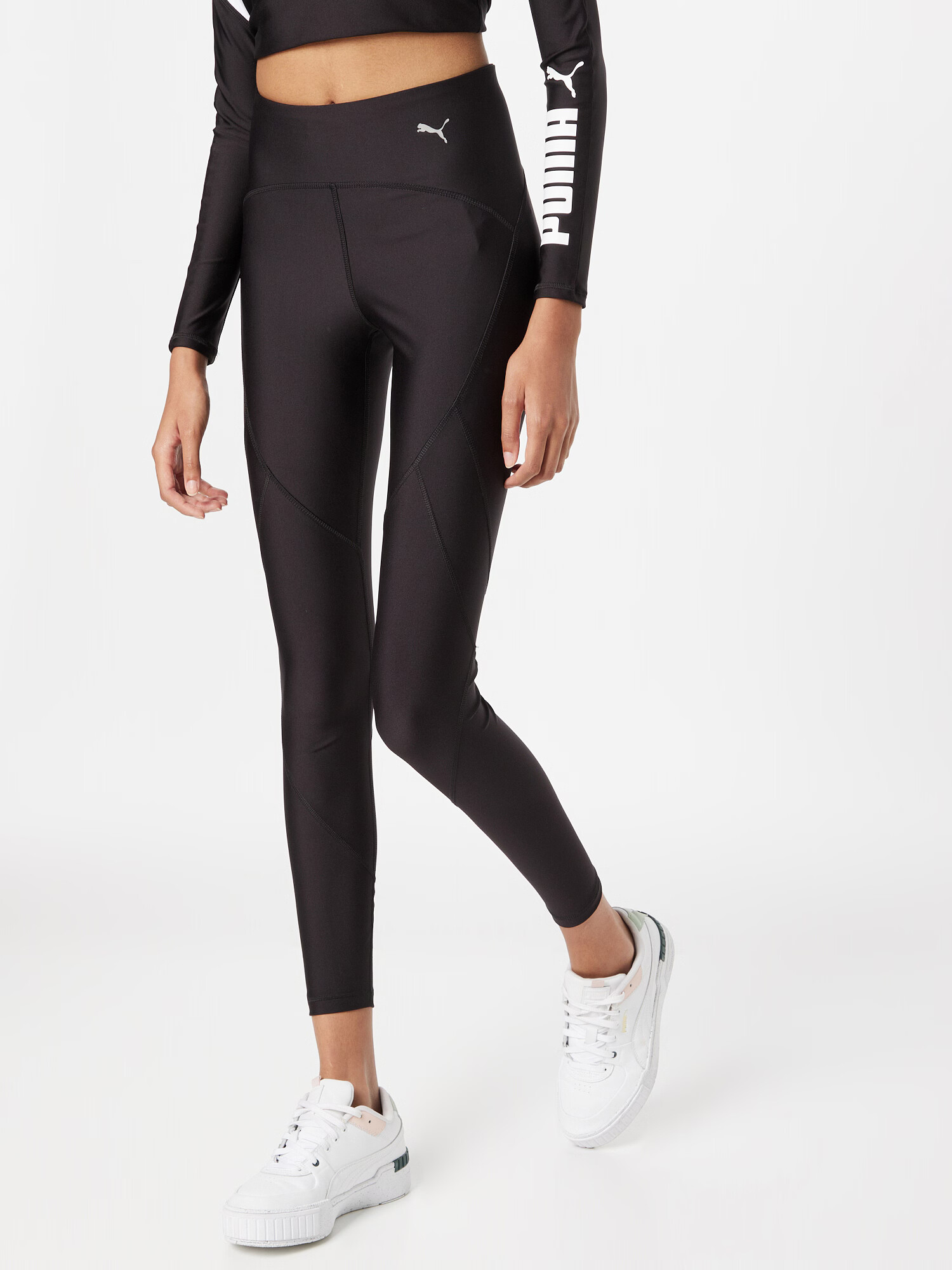 PUMA Pantaloni sport negru / alb - Pled.ro