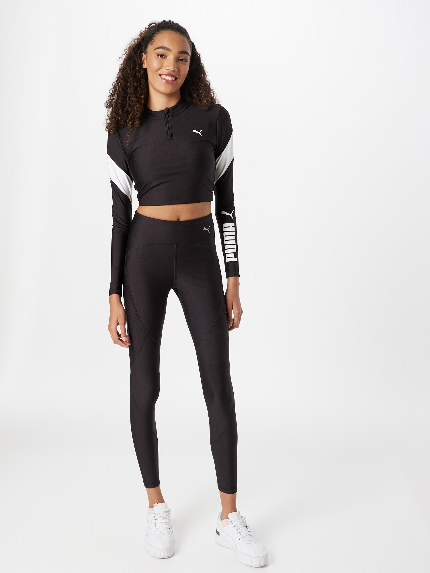 PUMA Pantaloni sport negru / alb - Pled.ro